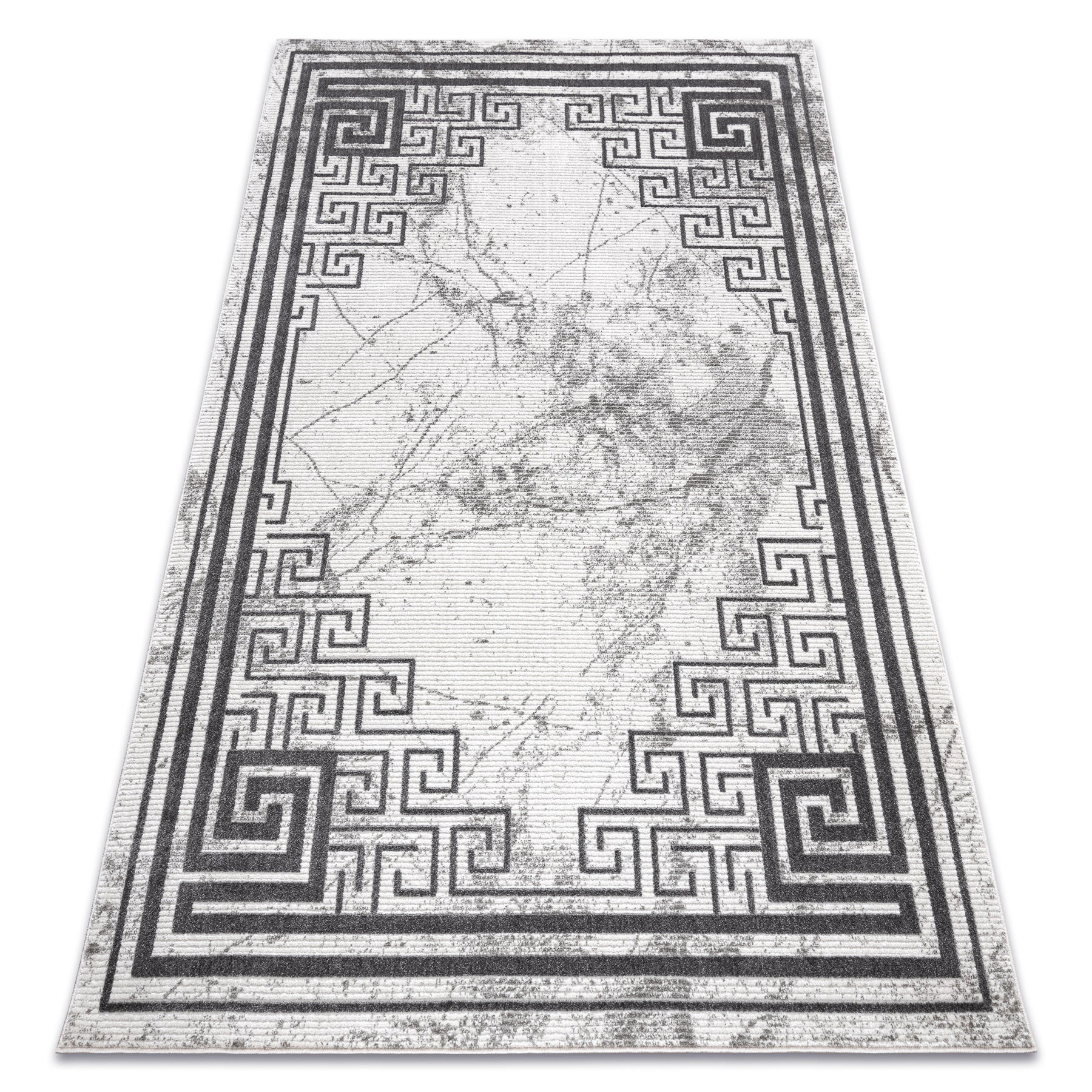 Dywan NOBLE nowoczesny 1517 65 Ramka, grecki, marmur - Strukturalny, dwa poziomy runa krem / szary 160x220 cm
