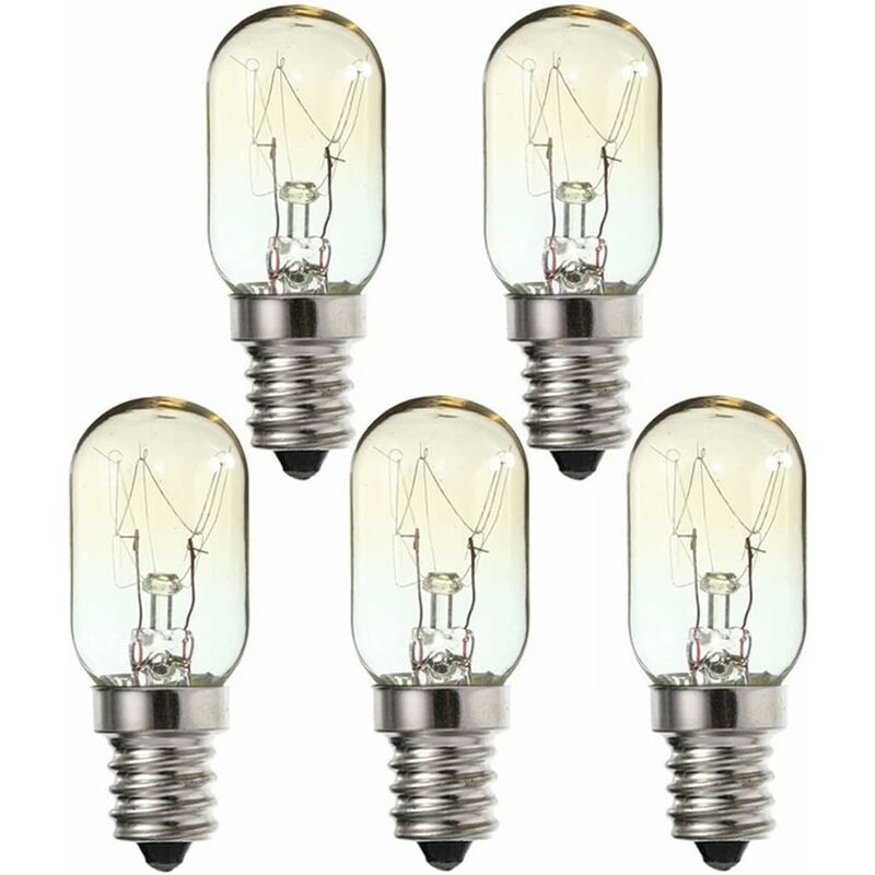 5 szt. Żarówka do lodówki E14 z małą śrubą 220 V 15 W Żarówka do okapu kuchennego, mikrofalówki, zamrażarki, maszyny do szycia
