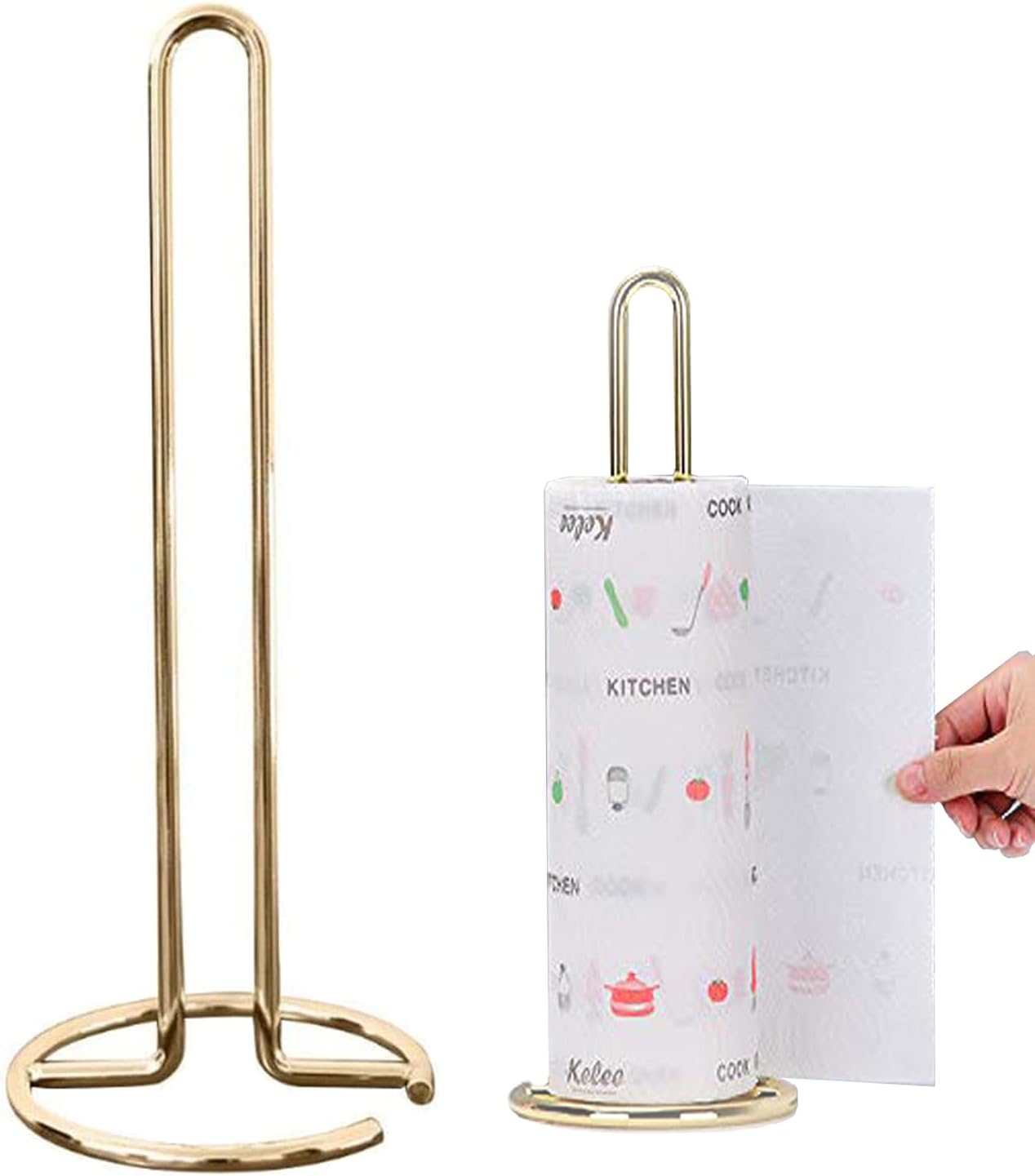 Uchwyt na papier toaletowy, przenośny uchwyt na papier kuchenny ze stali nierdzewnej, pionowy uchwyt na papier toaletowy ze stali w kolorze złotym