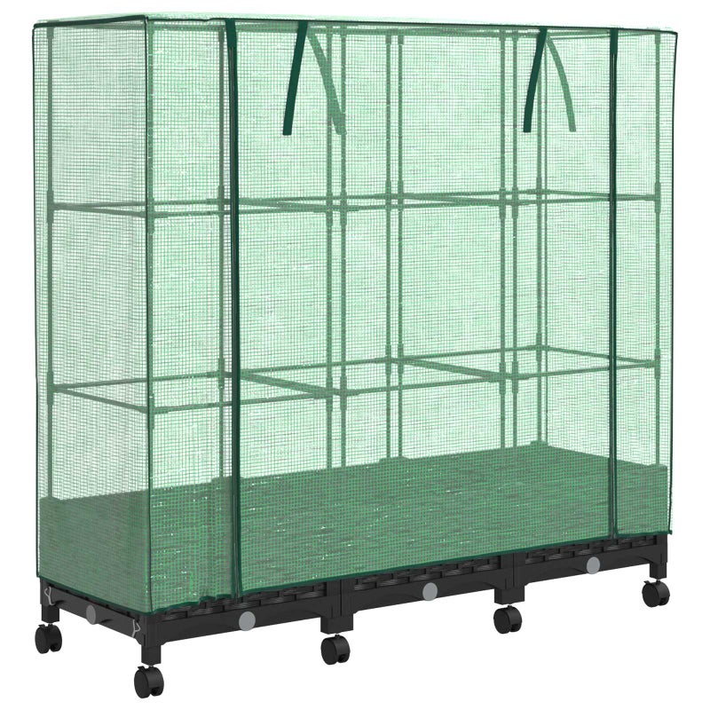 3x Donica Ogrodowa z Polipropylenu 120x40x129 cm Czarna na Taras