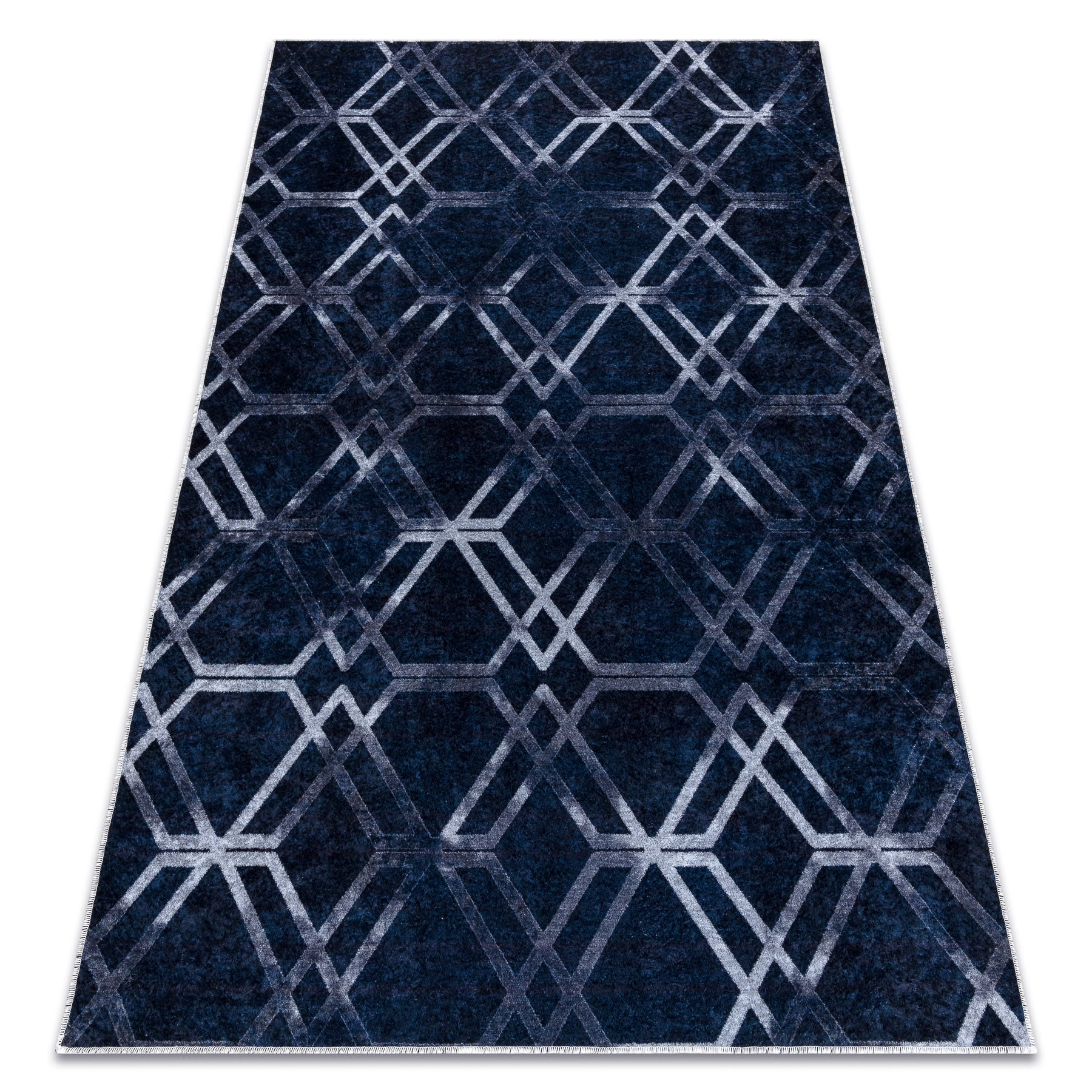 Dywan do prania MIRO 51805.802 Geometryczny, kratka antypoślizgowy - niebieski 120x170 cm