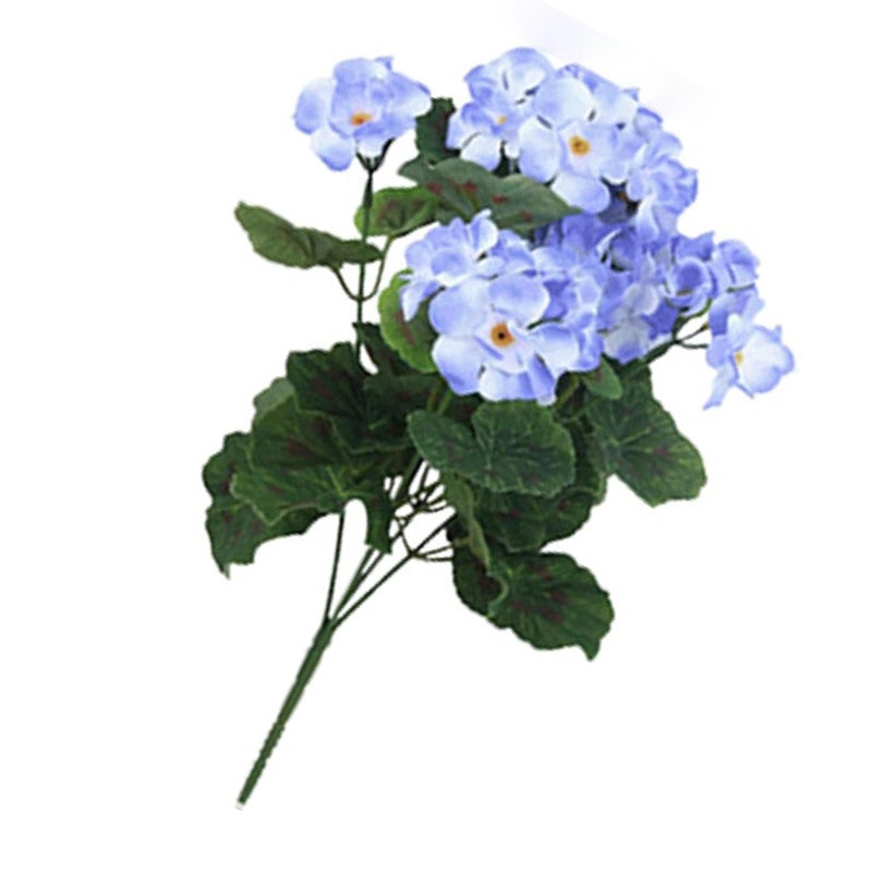 1 sztuczna kwiat do dekoracji zewnętrznej, pelargonia jedwabna, sztuczna roślina do dekoracji stołu weselnego, ogrodu, domu, niebieska