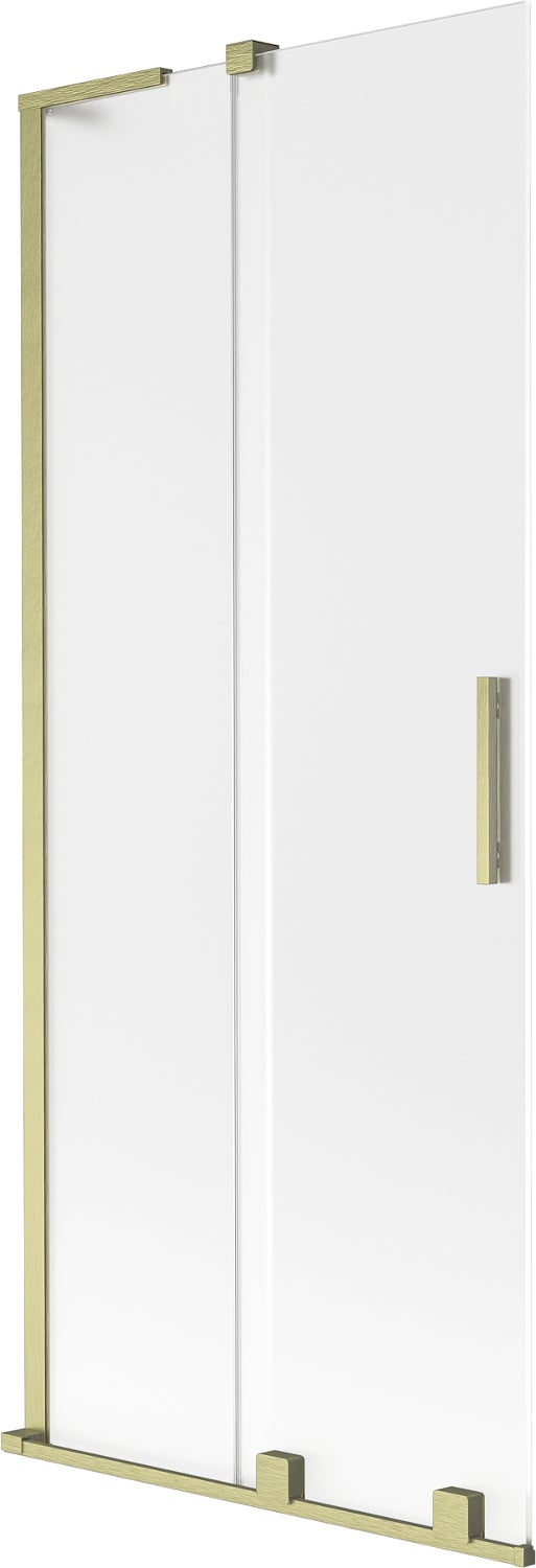Mexen Velar L parawan nawannowy 2-skrzydłowy rozsuwany 80 x 150 cm, szron, złoty szczotkowany - 896-080-003-31-55