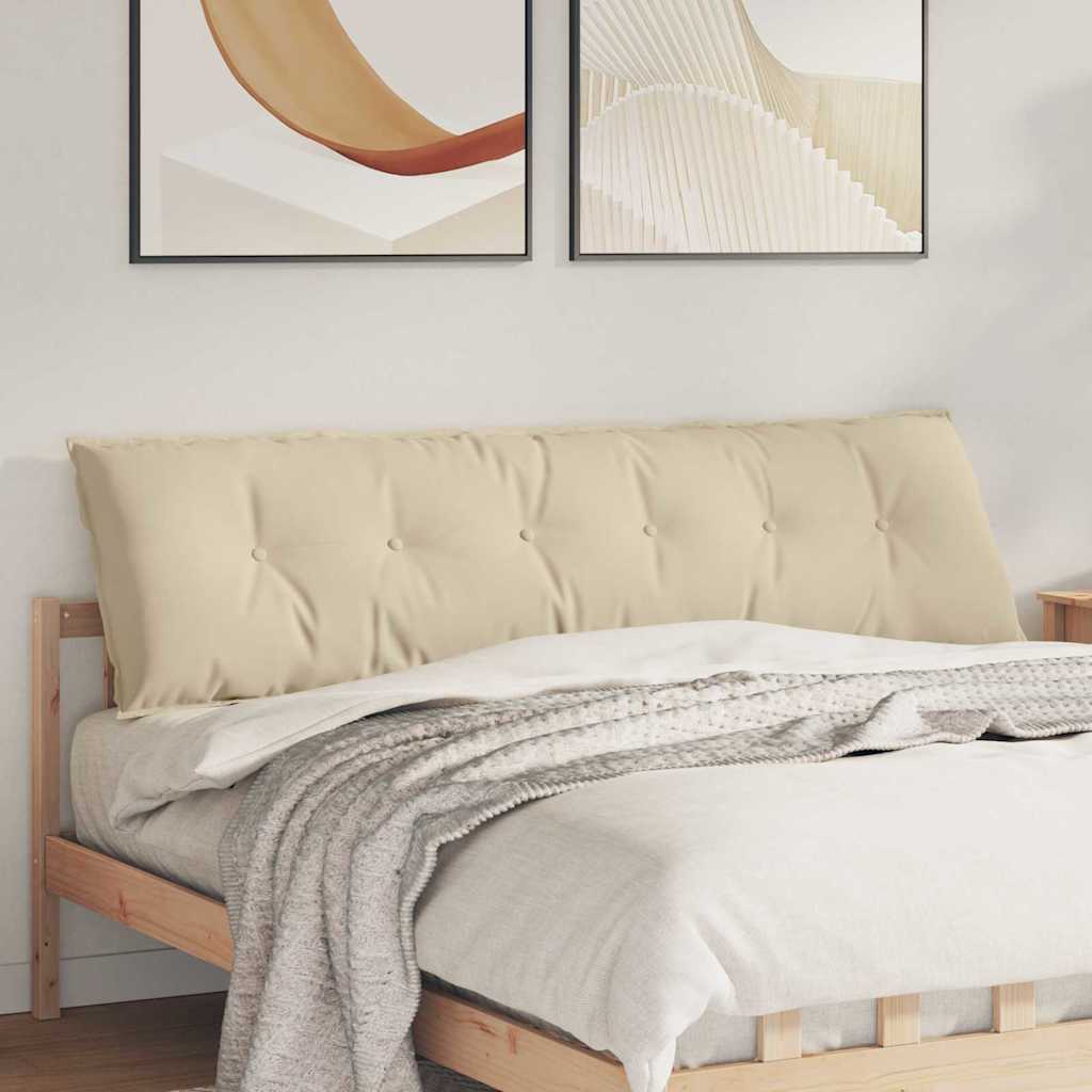 Poduszka na plecy Kremowy 180 x 50 cm Tkanina mikrofibrowa vidaXL