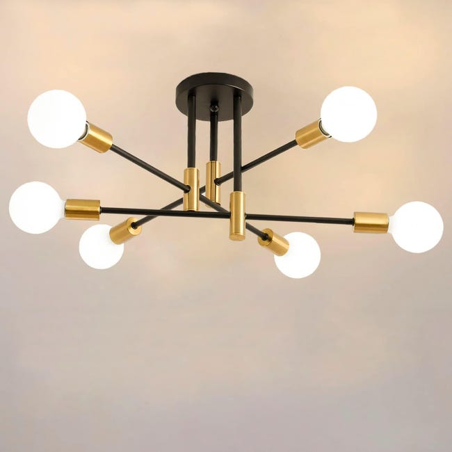 Nowoczesny żyrandol, kreatywna lampa sufitowa półwpuszczana, żyrandol do salonu, sypialni, jadalni, kuchni, biura (6 lamp)