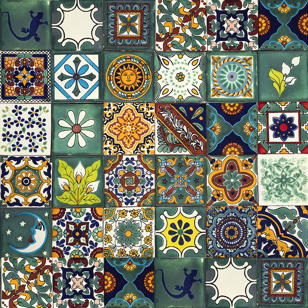 Meksykańskie płytki ceramiczne Verde 10,5 x 10,5 cm – 30 dekoracyjnych płytek ceramicznych do łazienki, prysznica, schodów