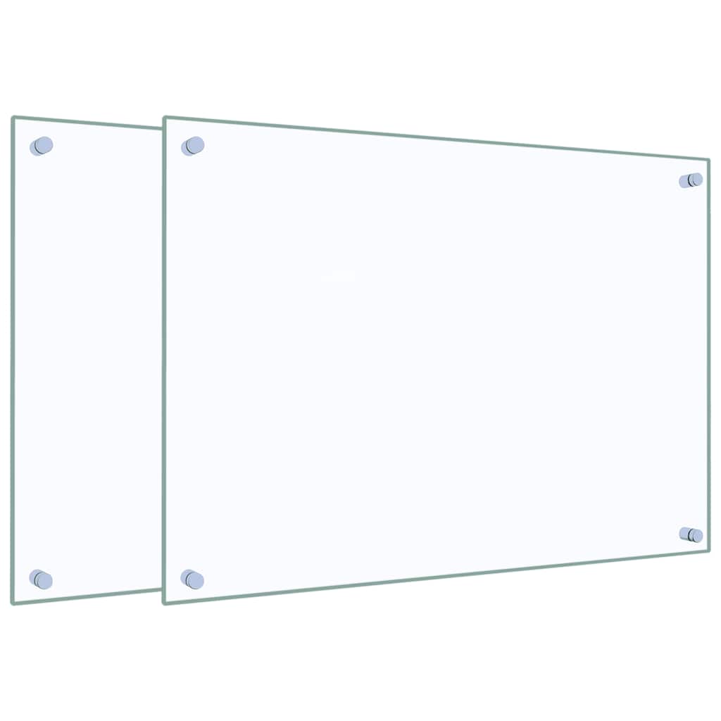 2x Panele Ochronne ze Szkła Hartowanego 70x50 cm Przezroczyste do Kuchni