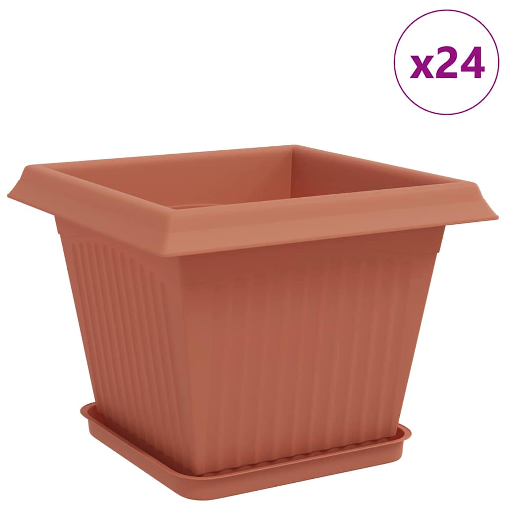 Doniczki 24 pcs Czerwony ceglasty 28,5 x 28,5 x 22 cm