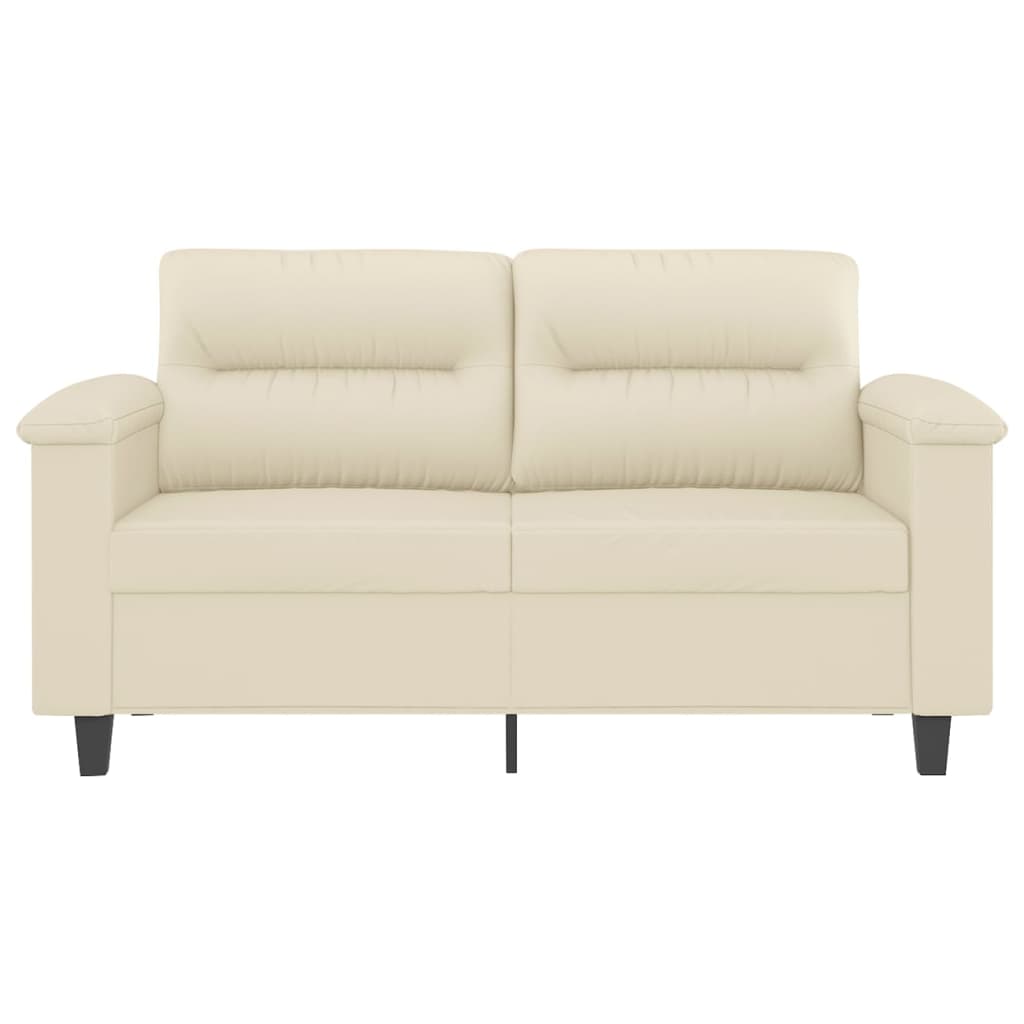 2-osobowa sofa, kremowy, 120 cm, sztuczna skóra