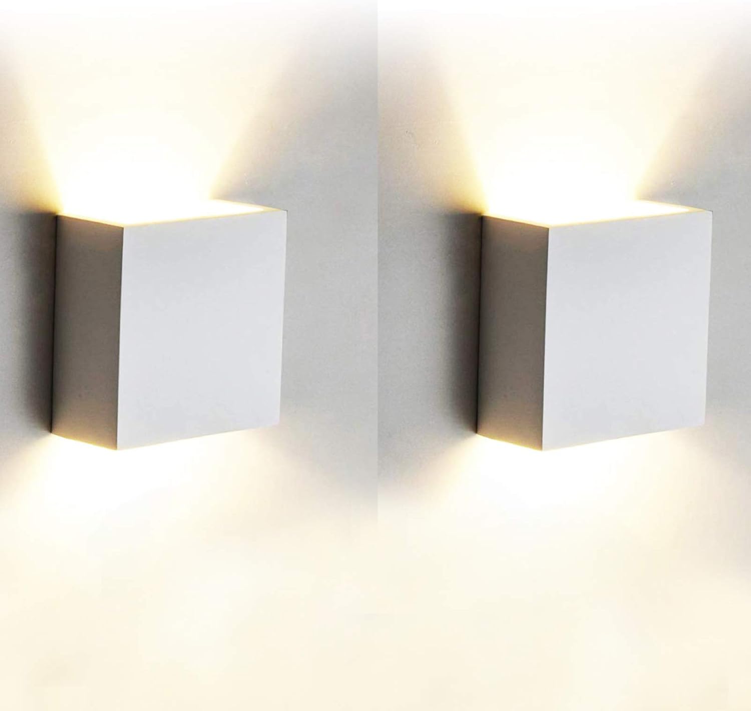 Nowoczesny kinkiet wewnętrzny 12W, zestaw 2 aluminiowych kinkietów LED, ciepła biel 3000K, do salonu, sypialni, łazienki, kuchni, łazienki