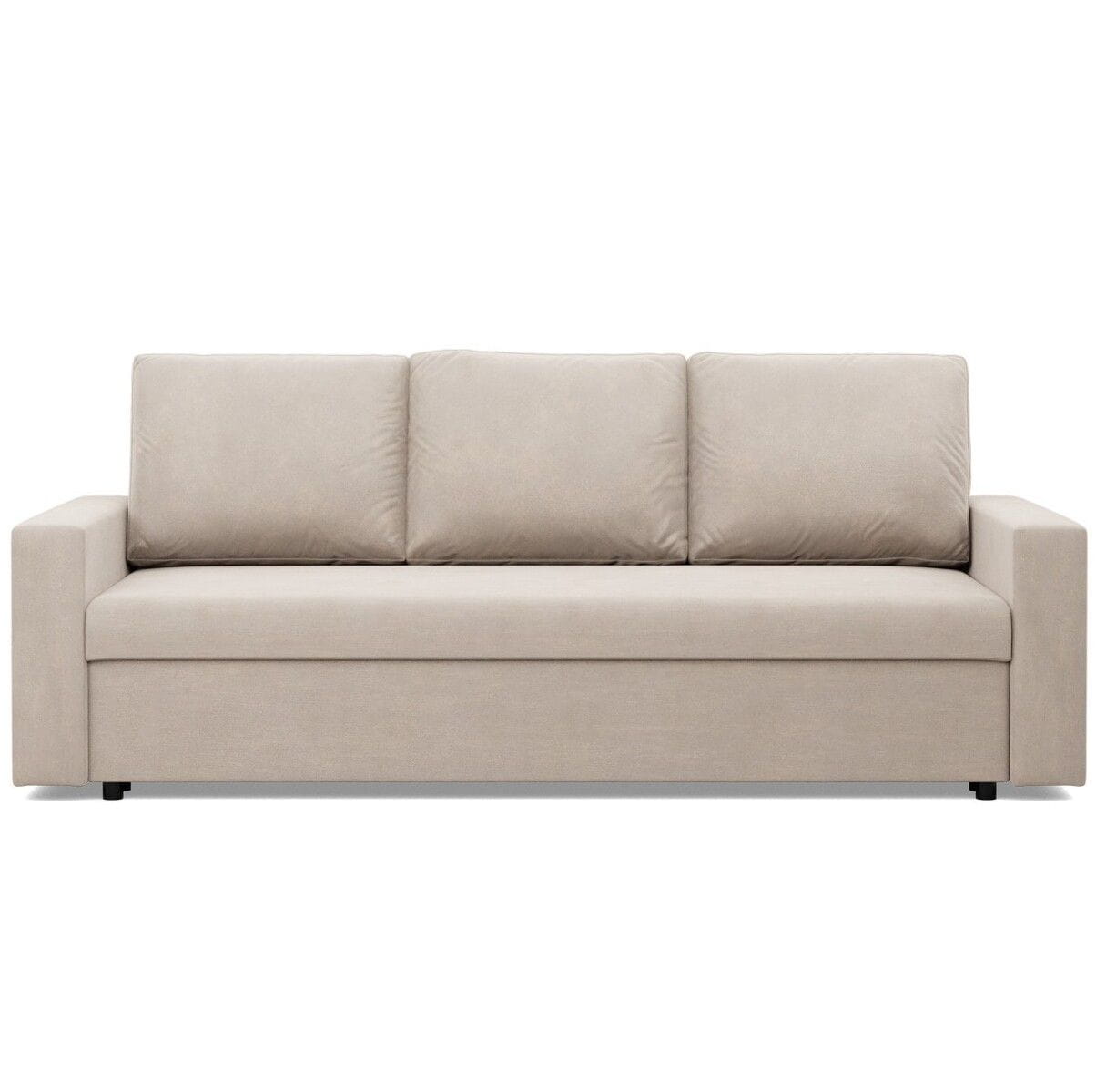 Kanapa 3 osobowa, BLOM, velvet, 220x92x92 cm, beżowy - TYLETEGOTU