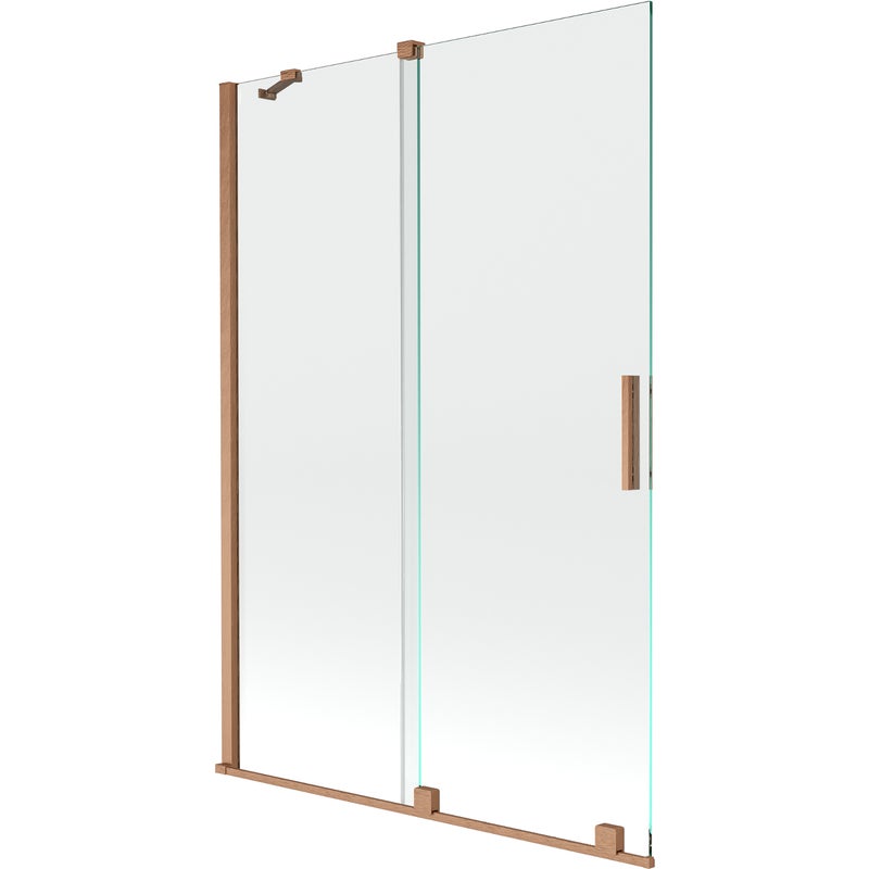 Mexen Velar parawan nawannowy 2-skrzydłowy rozsuwany 120 x 150 cm, transparent, miedź szczotkowana - 896-120-000-01-65