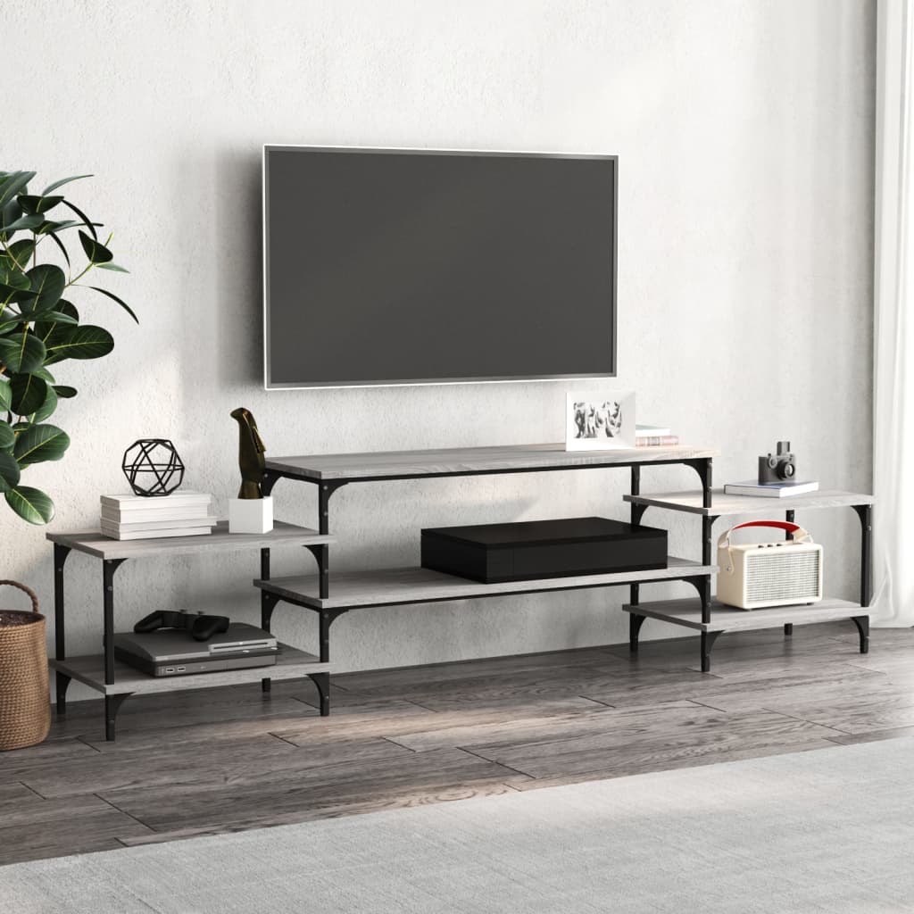 vidaXL Szafka TV, szary dąb sonoma, 197x35x52 cm
