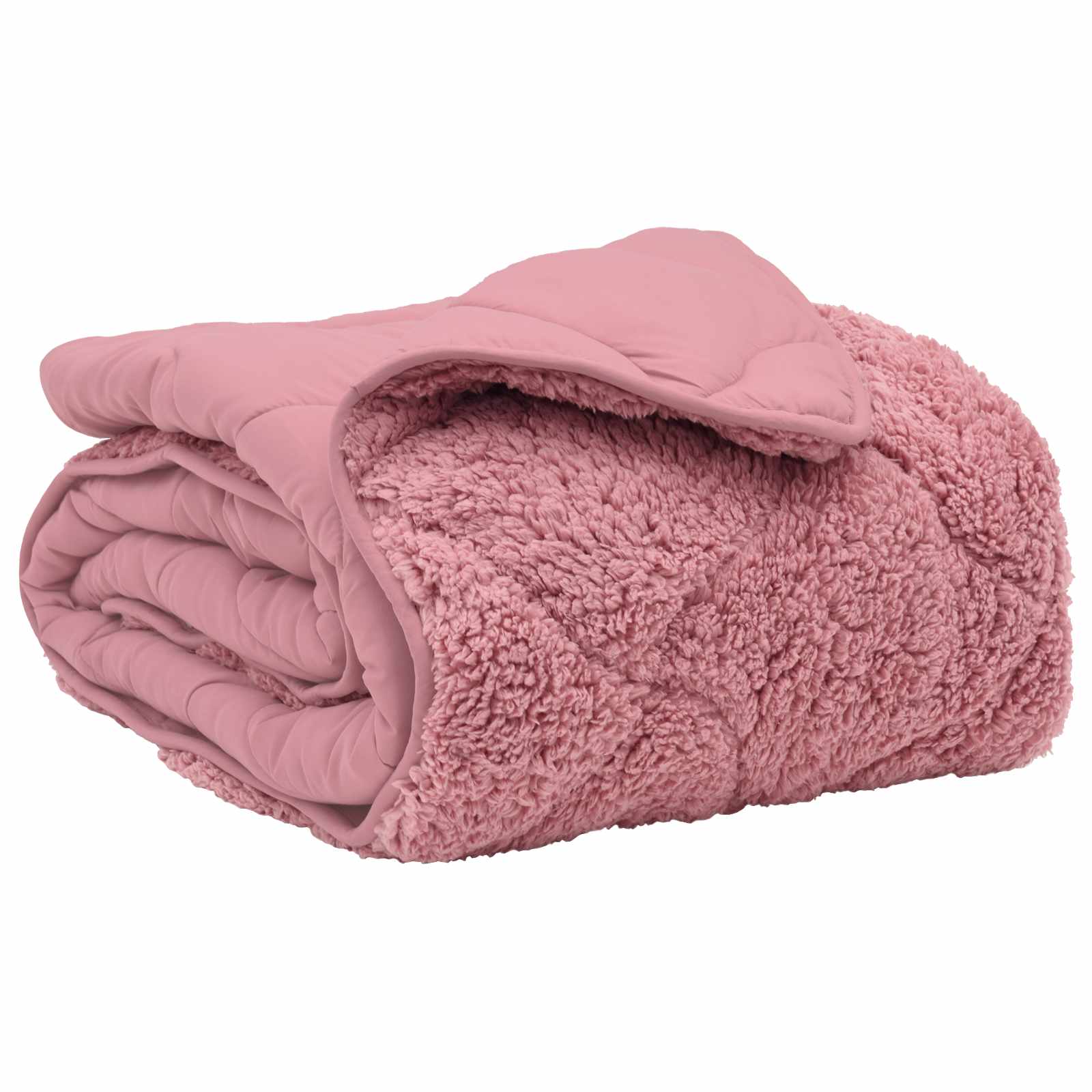 Zimowa Kołdra Różowy 240 x 260 cm Mikrofibra i Fleece Teddy