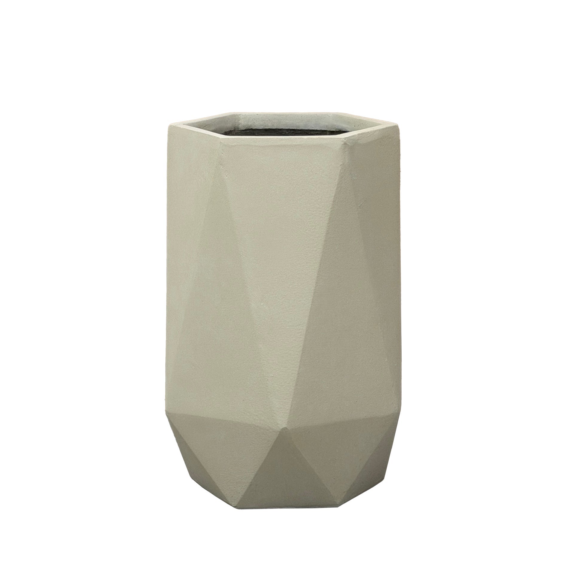 Donica betonowa Provencelia PRISME Beżowy, sred.47 x H50 cm, mrozoodporna, nowoczesna, architektoniczna