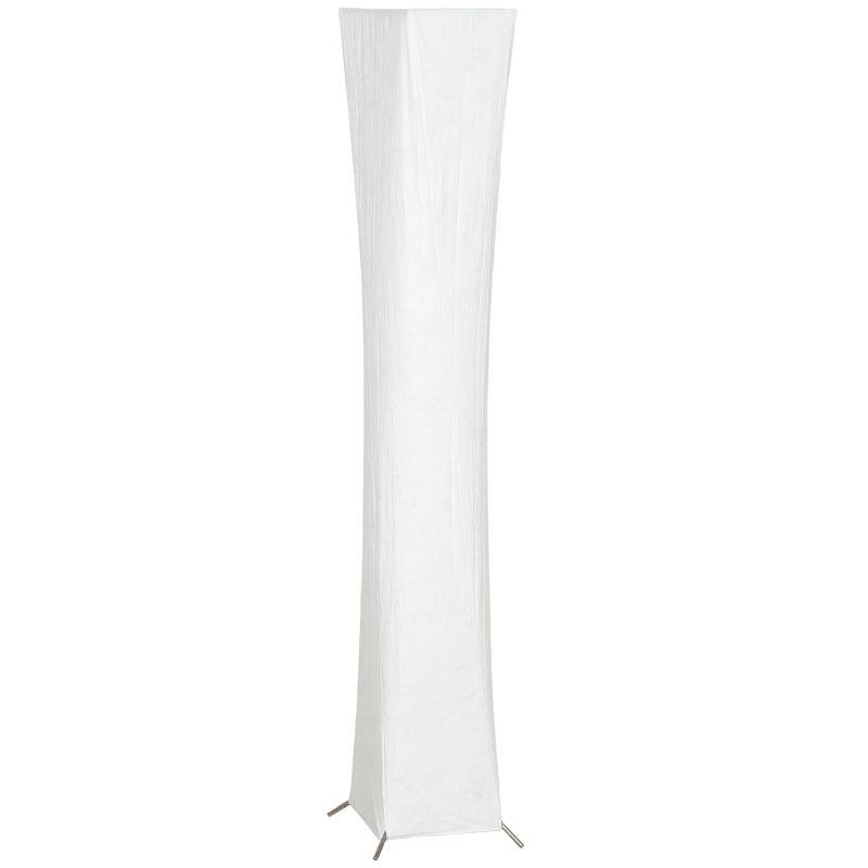 Lampa podłogowa 25 × 25 × 129 cm, Silver+White, stal, 10.5 W, do salonu i sypialni, dekoracyjne stabilne oświetlenie z abażurem