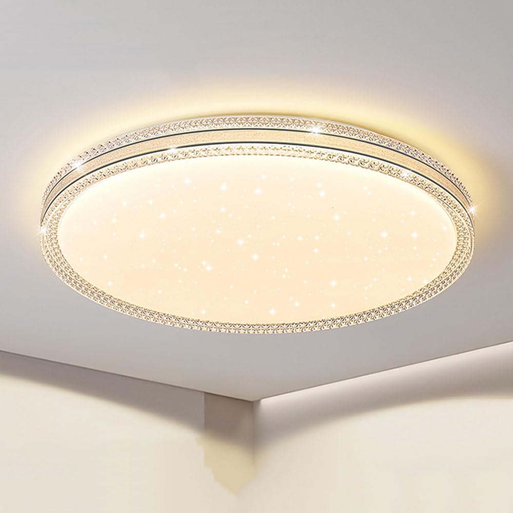 Lampa sufitowa LED, lampa wpuszczana LED 48 W, lampa sufitowa 40 cm piaskowy czarny diament.