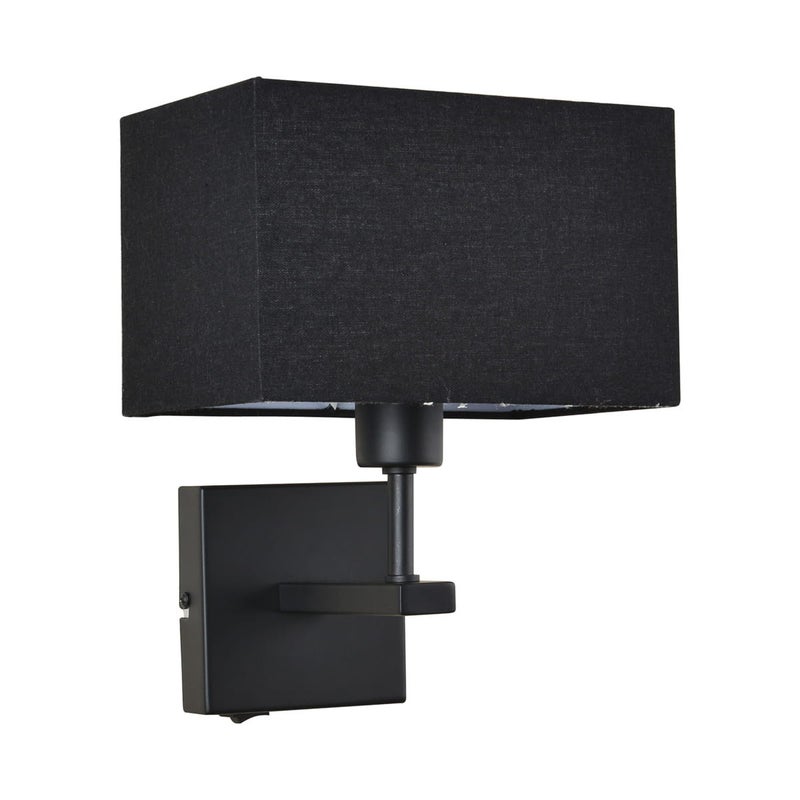 Kinkiet nowoczesny NORTE czarny 1xE27x60W tkanina wym:29x19x19cm IP20 Italux