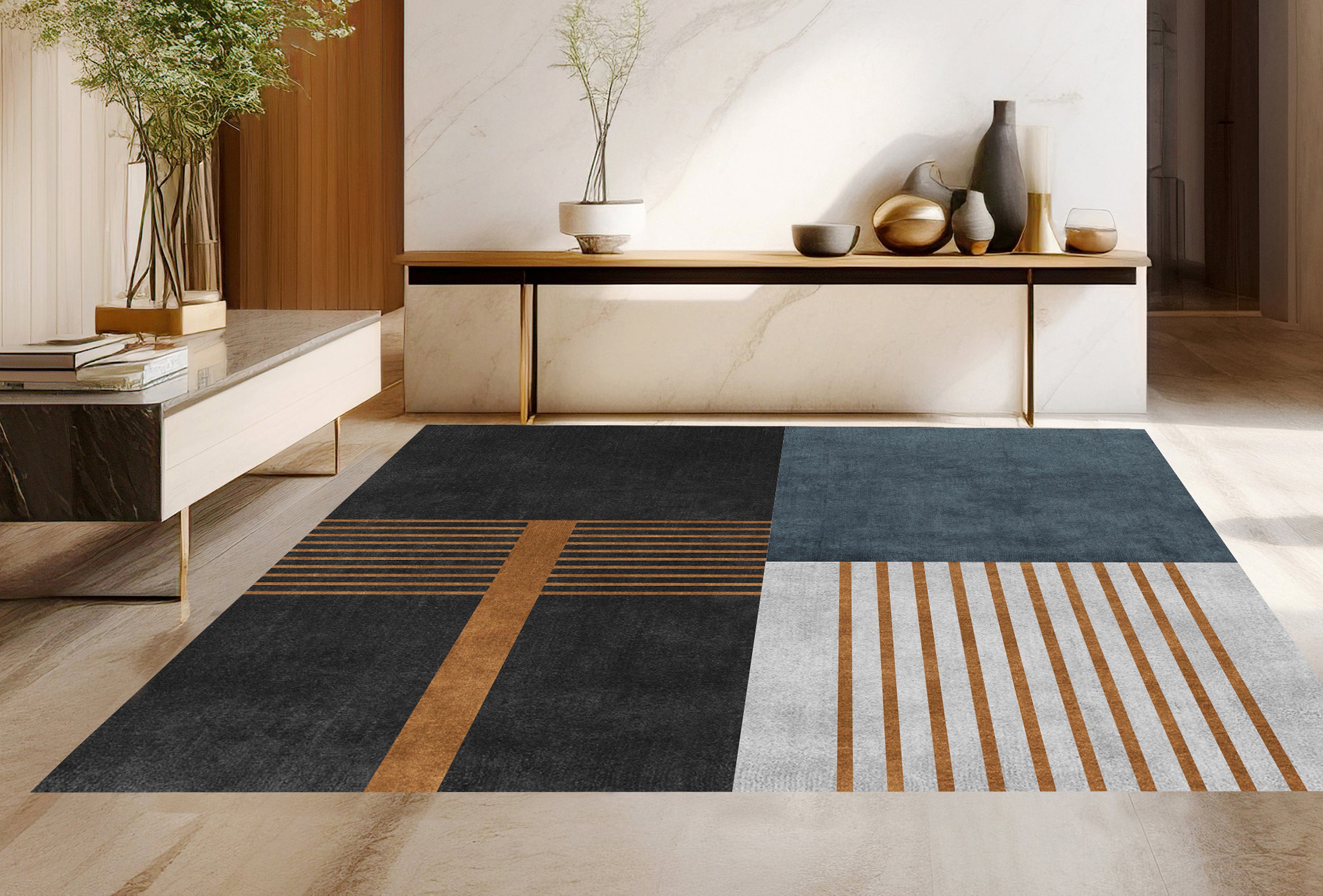 Dywan winylowy Aspen PVC Kuchnia Pokój dzienny 133x200 cm - antypoślizgowy dywan PVC do kuchni lub salonu, zmywalny, nowoczesny styl