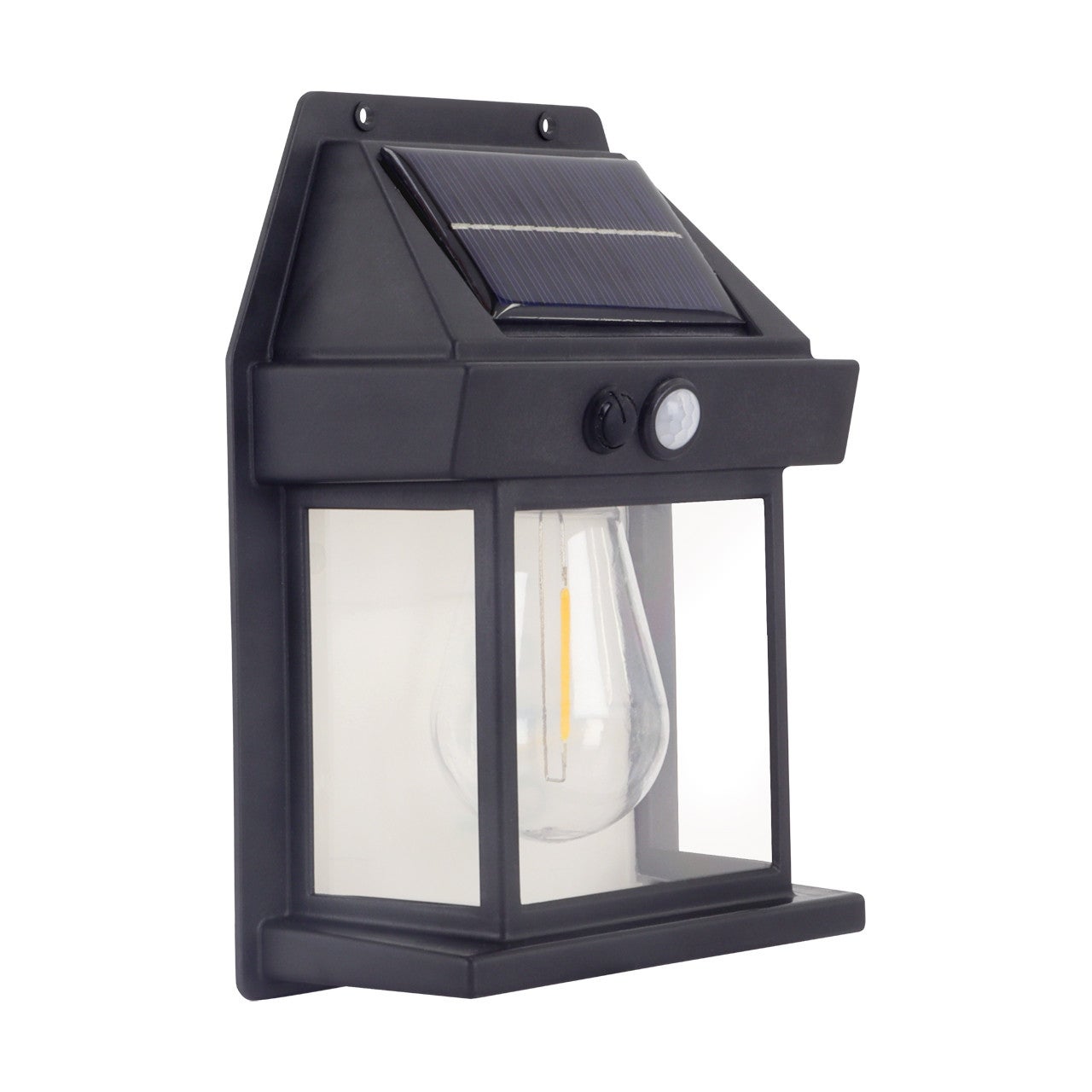 Kinkiet solarny z czujnikiem ruchu RABI LED 1.0W Ciepła biel 25lm czarno-przezroczysty wym:17x12x6,3cm IP44 Struhm