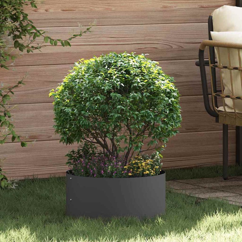 Pierścień doniczki 5 pcs Czarny 40 x 40 x 20 cm Stal zimnogięta vidaXL