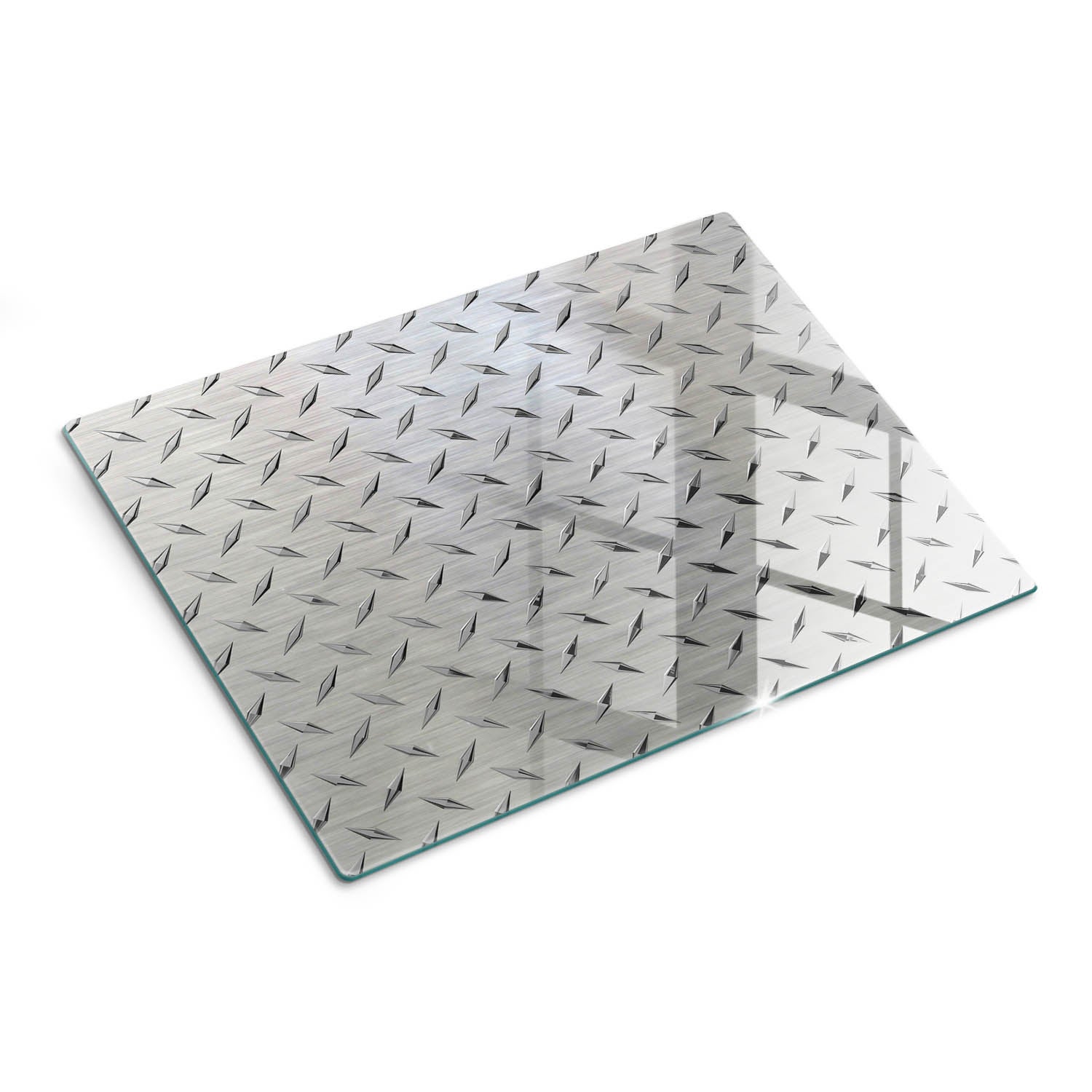 Deska szklana do krojenia i ochrony blatu z nadrukiem - Metalowa Stal - 30x40 - Tulup