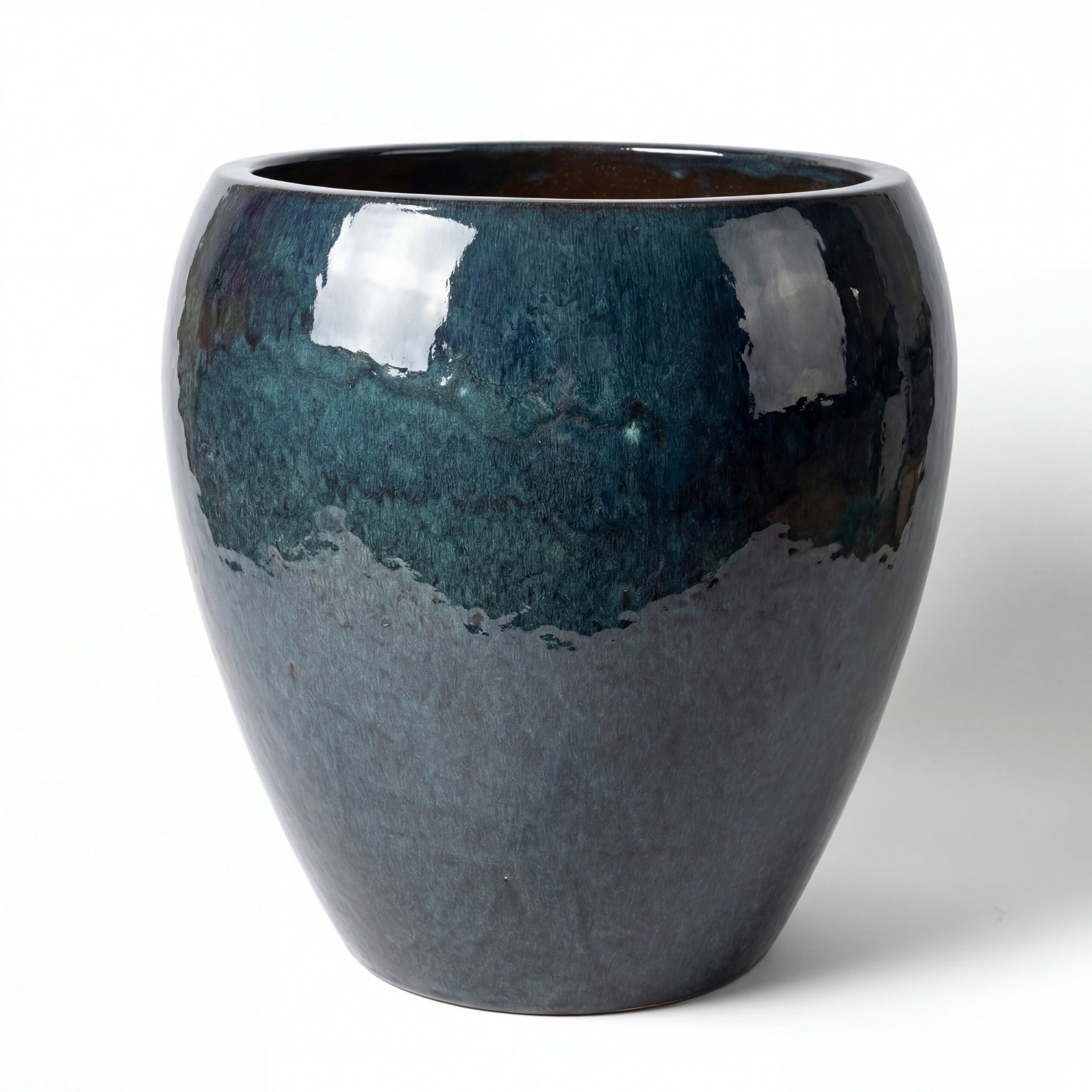 Donica ceramiczna Provencelia LAFONTAINE Szafirowy, sred.52 x H52 cm, mrozoodporna, rękodzieło, szkliwiona