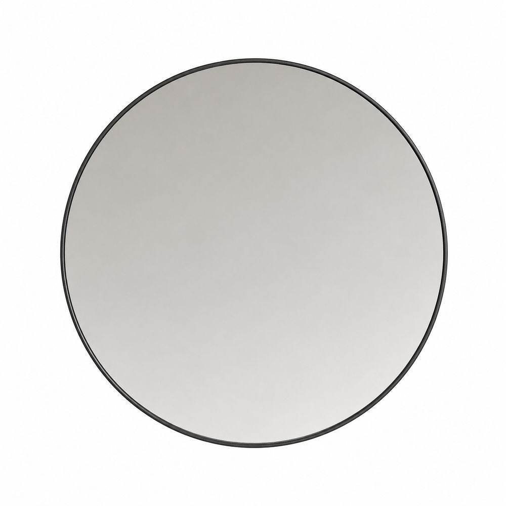 Lustro okrągłe LOFT czarne 80 cm w smukłej aluminiowej ramie