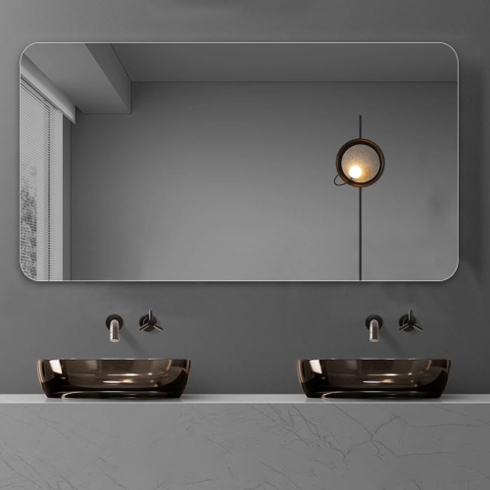 Lustro łazienkowe 70x90 cm – bezramowe, przeciwmgielne, wodoodporne, szkło nietłukące, lustro srebrne