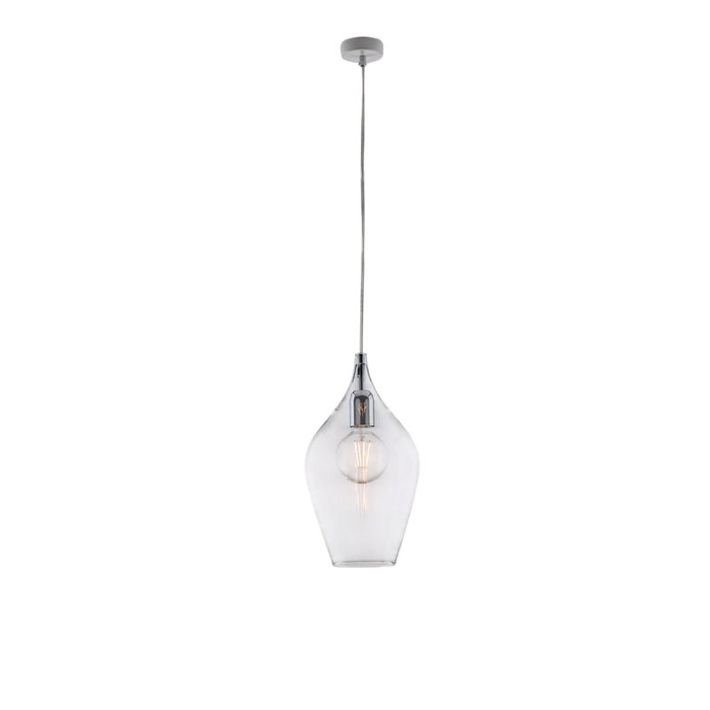 Sospensione in ferro con vetro trasparente pyrex 1 luce H.42 - MAX 142 - Ø20