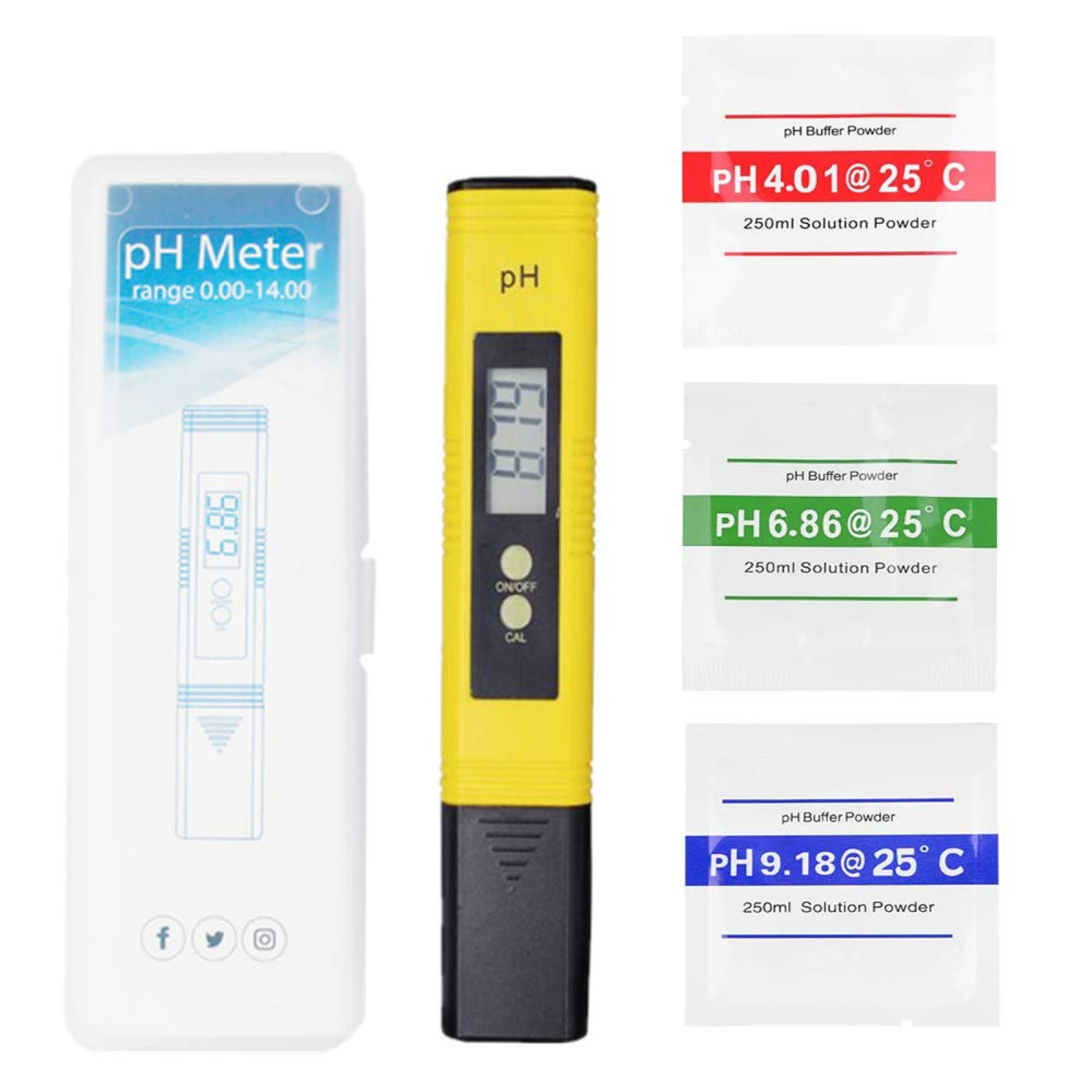 Cyfrowy tester pH, tester jakości wody, przenośny cyfrowy pH-metr LCD, zakres pomiarowy 0-14 pH 0,01 pH
