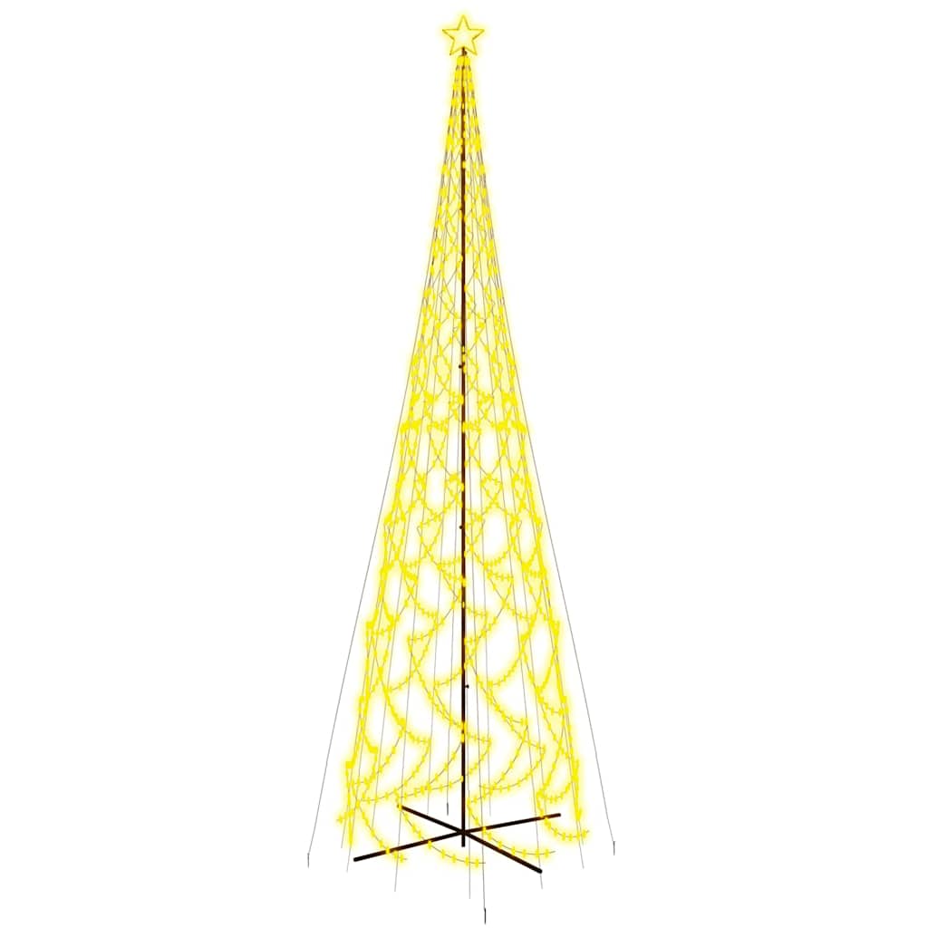 Choinka LED Stożkowa Metalowa 800 cm Ciepła Biel z Gwiazdą