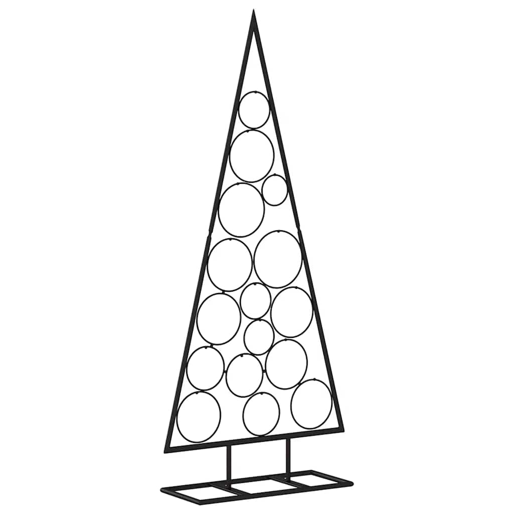 Choinka Metalowa Świąteczna Czarna 125 cm do Dekoracji na Balkon