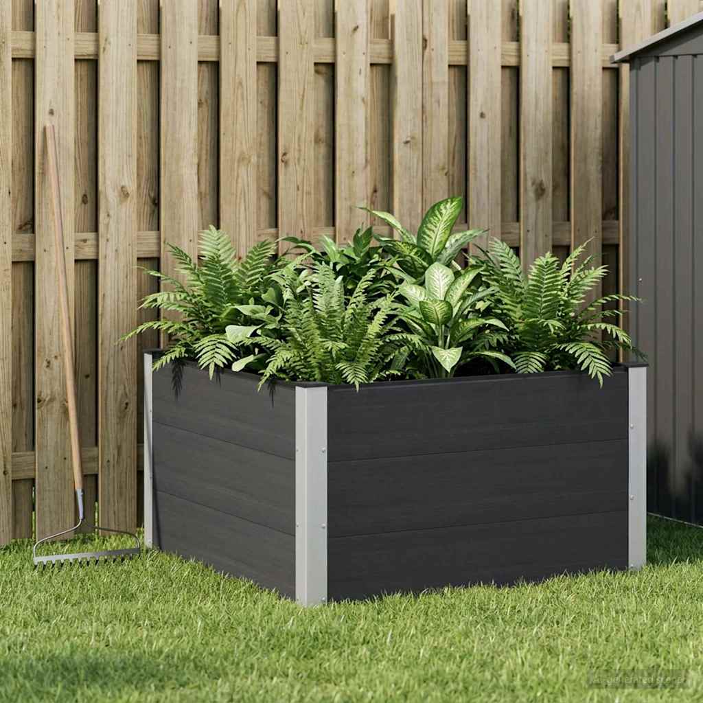 Podniesiona rabata ogrodowa Czarny 100 x 100 x 54 cm vidaXL
