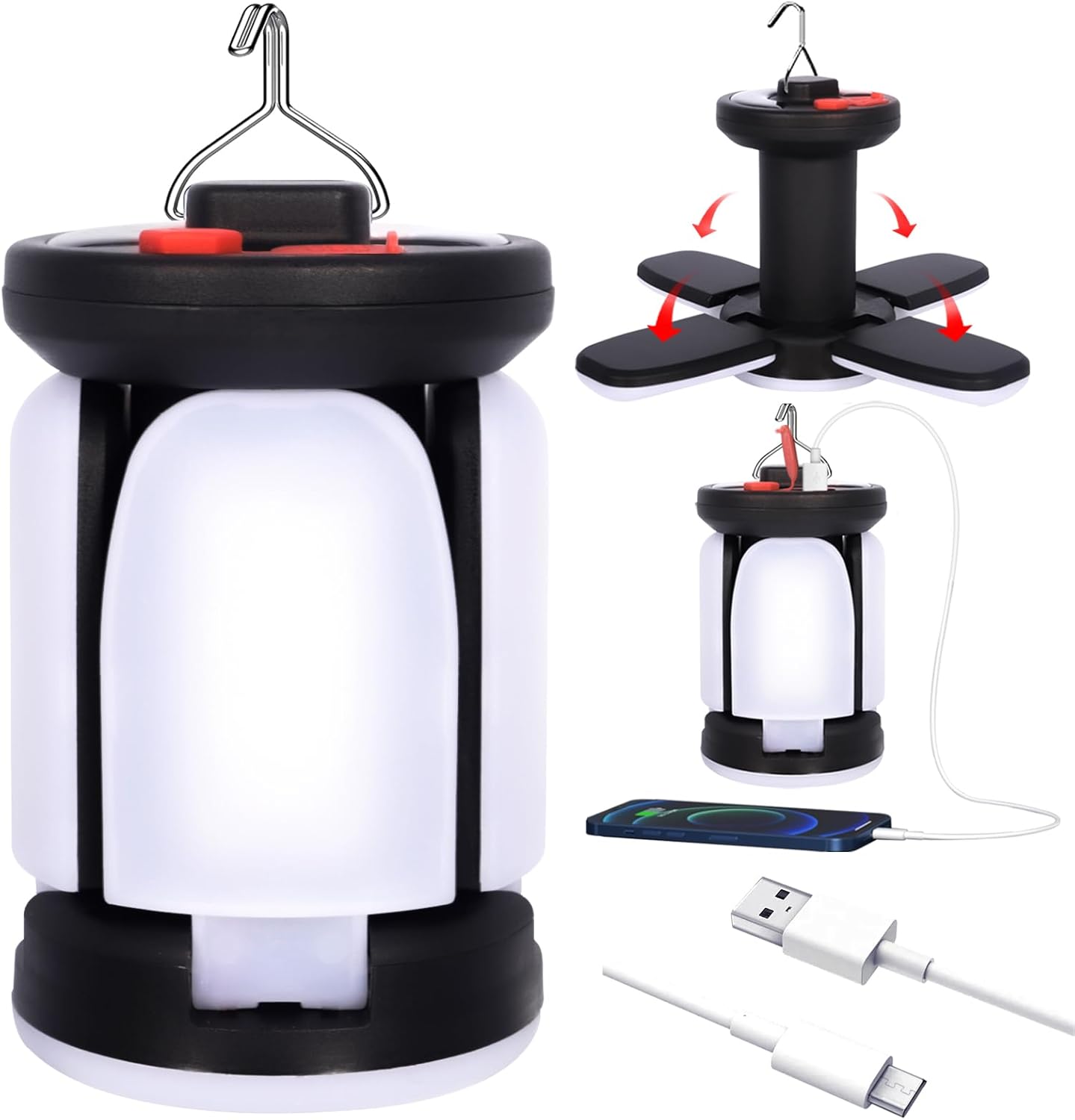 Akumulatorowa lampa kempingowa trybów oświetlenia diod LED Super Jasne Wodoodporna Przenośna na Kemping Wędrówki do Garażu na Kemping