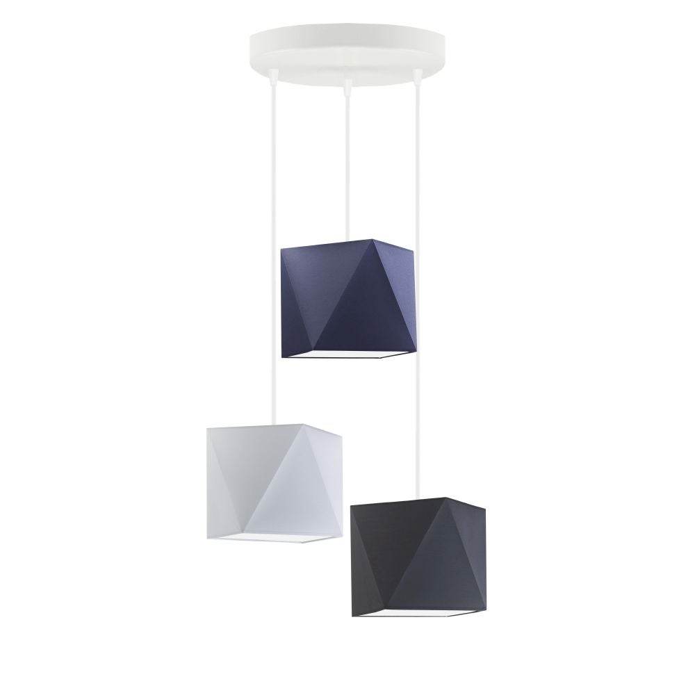 Lampa wisząca zwis żyrandol sufitowa z abażurami diament BURNE Z3