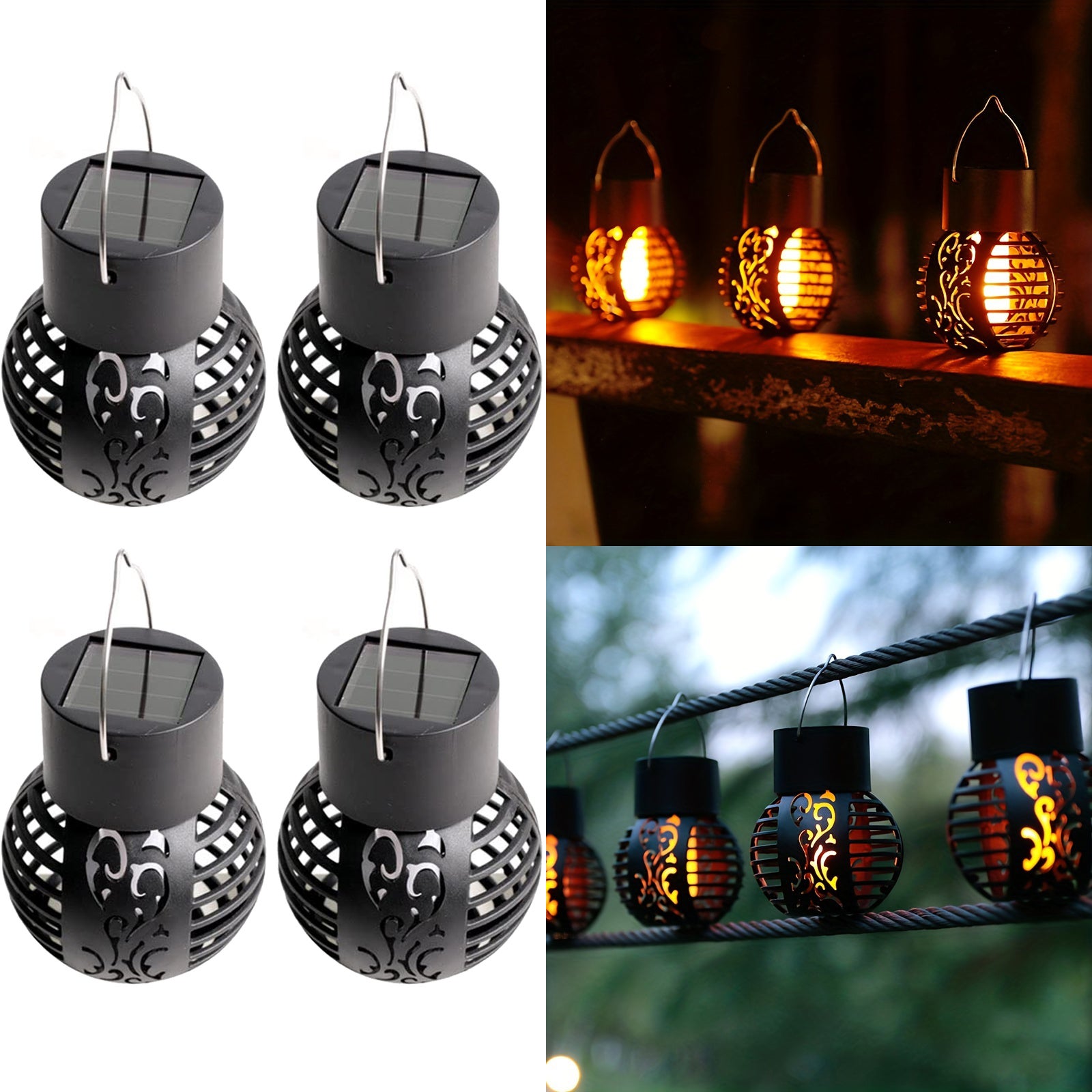 sztuki Symulacja Solarnej Lampy Płomieniowej Wisząca Lampa Balkon Patio Dekoracja Zewnętrzna Wodoodporna Lampa Ogród Dziedziniec Krajobraz Aranżacja