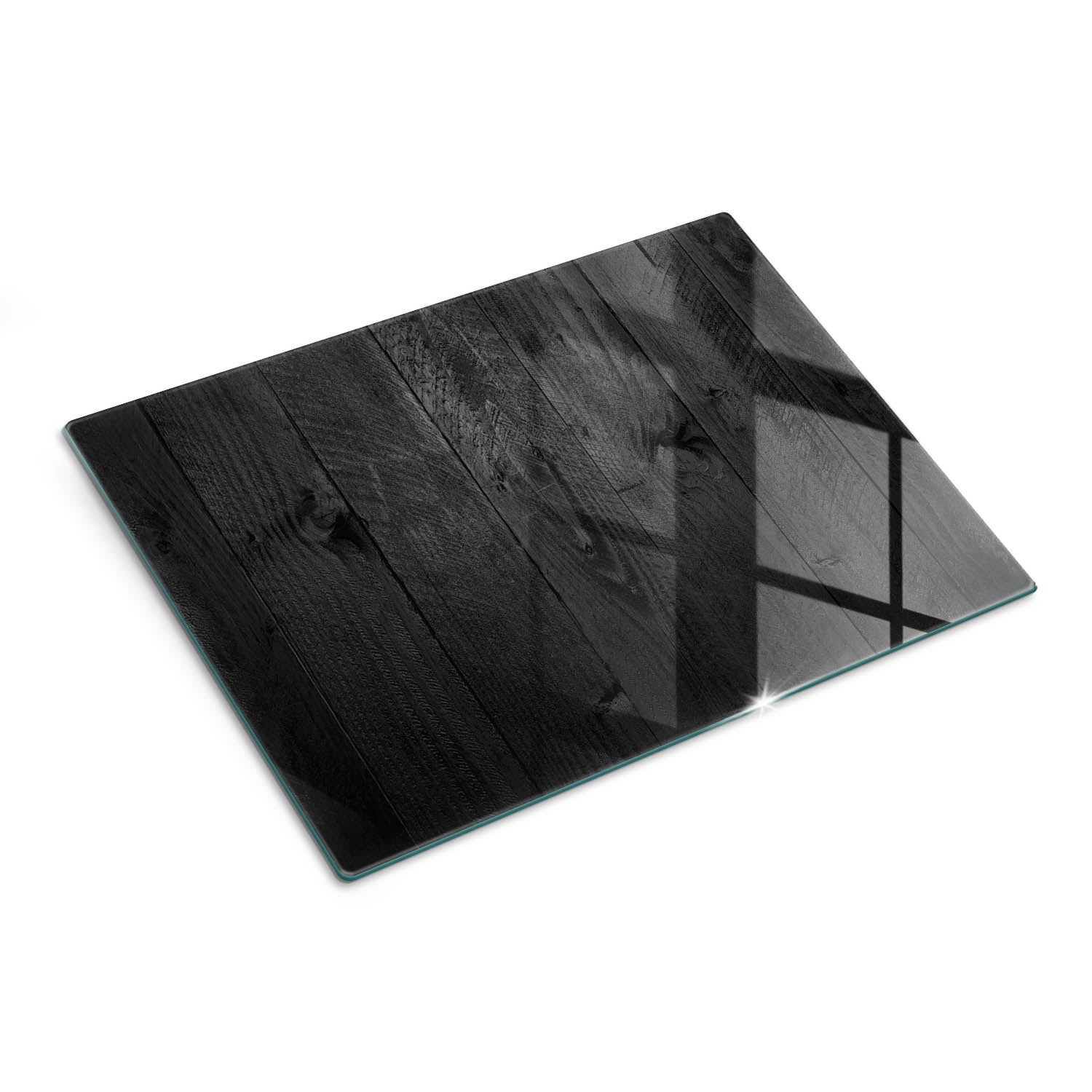 Szklana deska do krojenia szkło hartowane dekoracyjny nadruk - Drewno Deski Czarny - 30x40 - Tulup