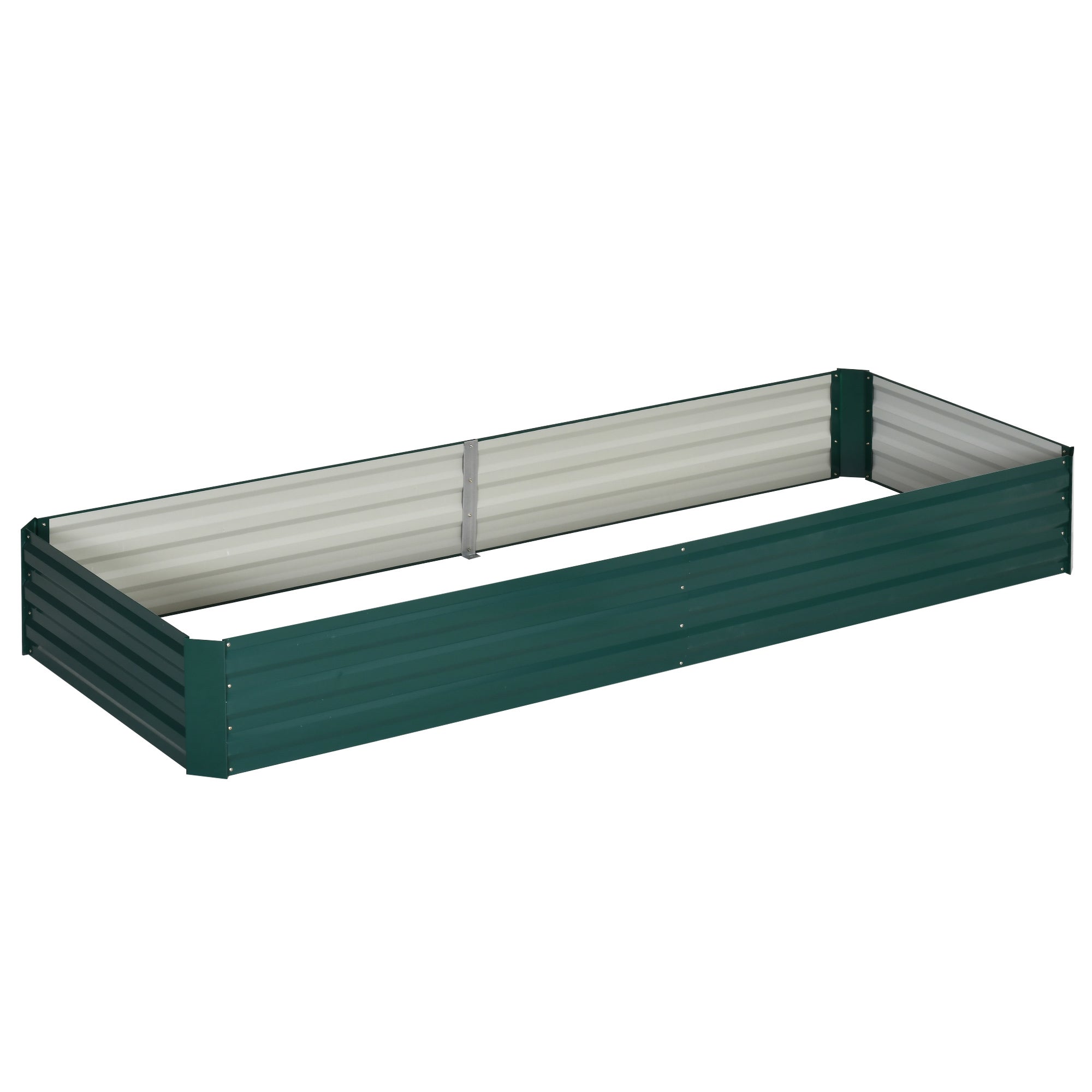 Zewnętrzny kwadratowy ogród Donica, wymiary 241L x 90W x 30H cm, ciemny zielony corrugated stal