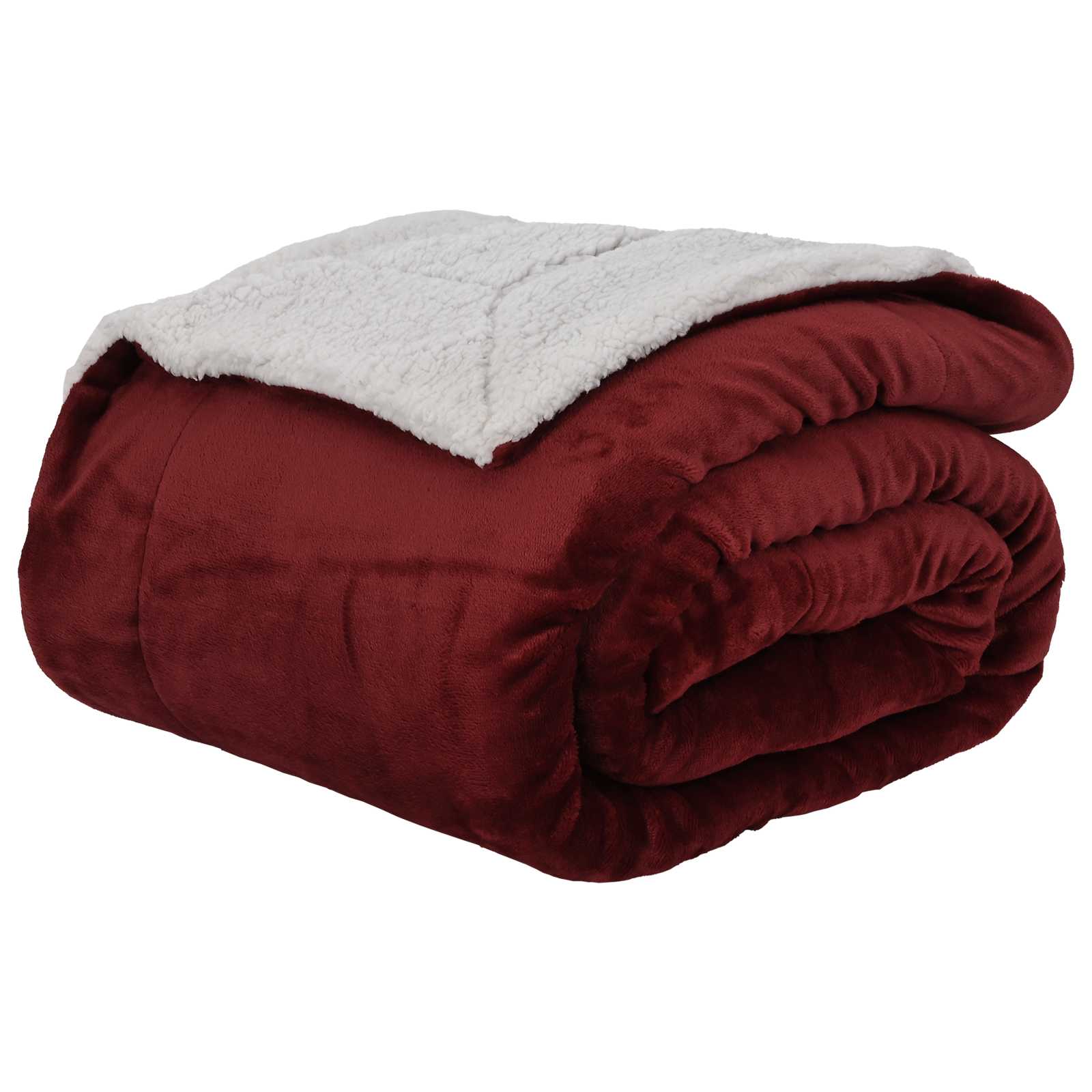 Koc Polarowy Narzuta na Łóżko 220x240 cm 480 g/m² Bordowy