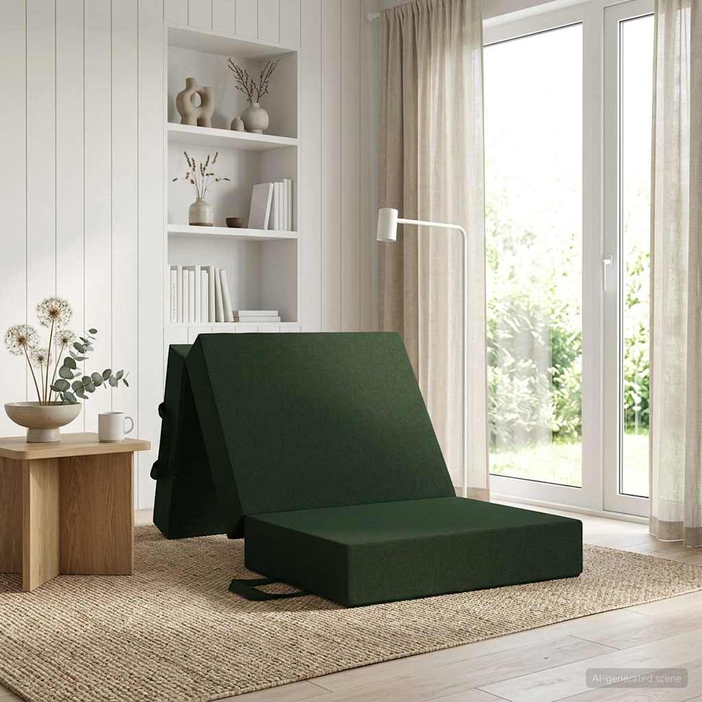 Składana Sofa Łóżko 90 x 63 x 45 cm Ciemnozielony vidaXL