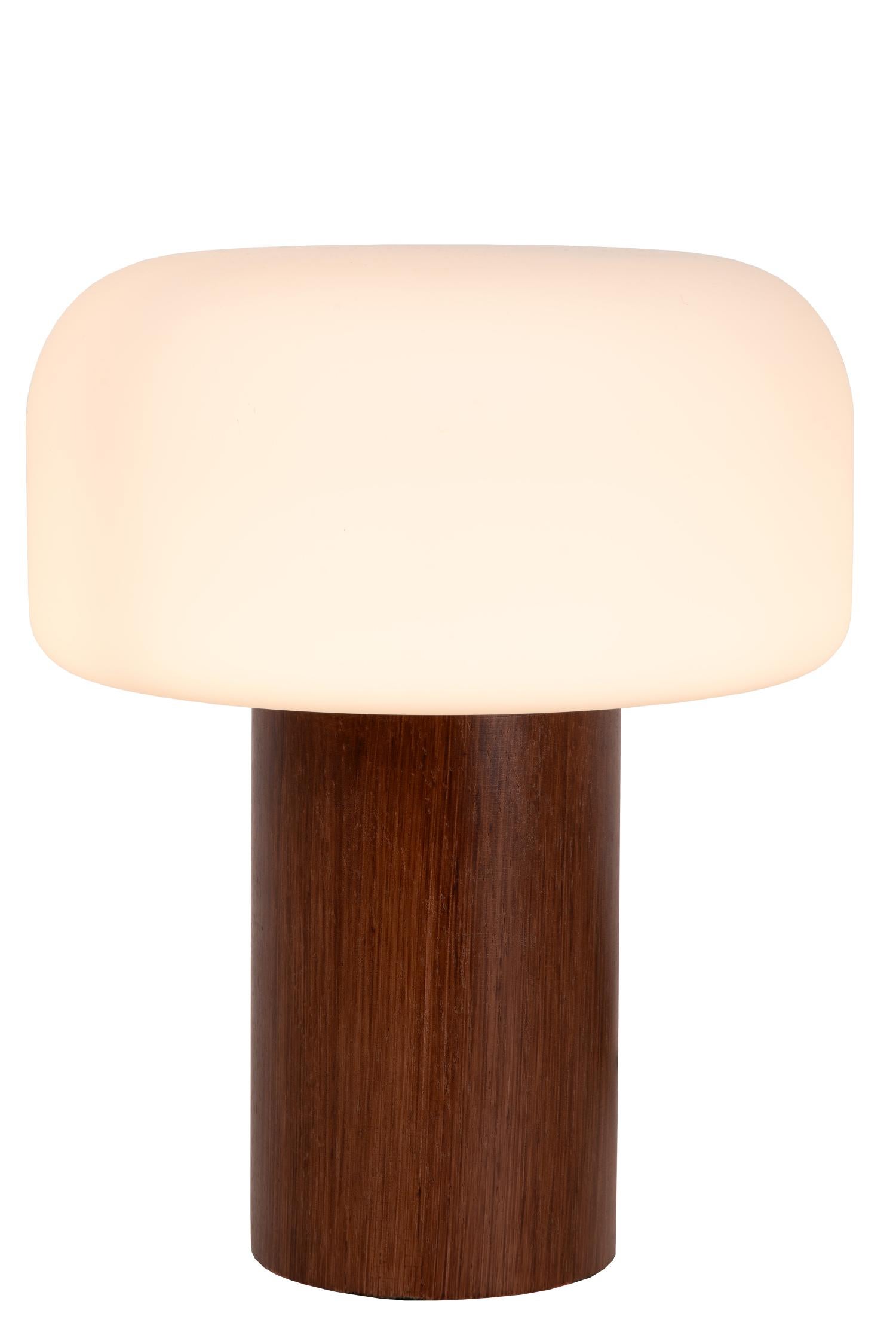 Lampa stołowa KENAN 1xE14x40W drewno ciemne drewno-biała wym:28x22x22cm IP20 Lucide