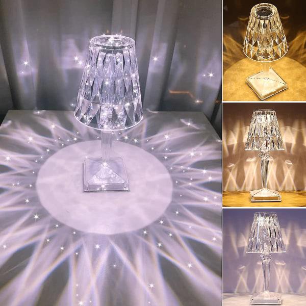Lampka nocna, lampa Crystal Touch, lampka nocna LED z regulacją jasności i 3 regulowanymi kolorami