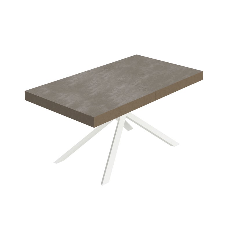Stół rozkładany Niket gołębioszary 160/420x90 cm z białymi nogami
