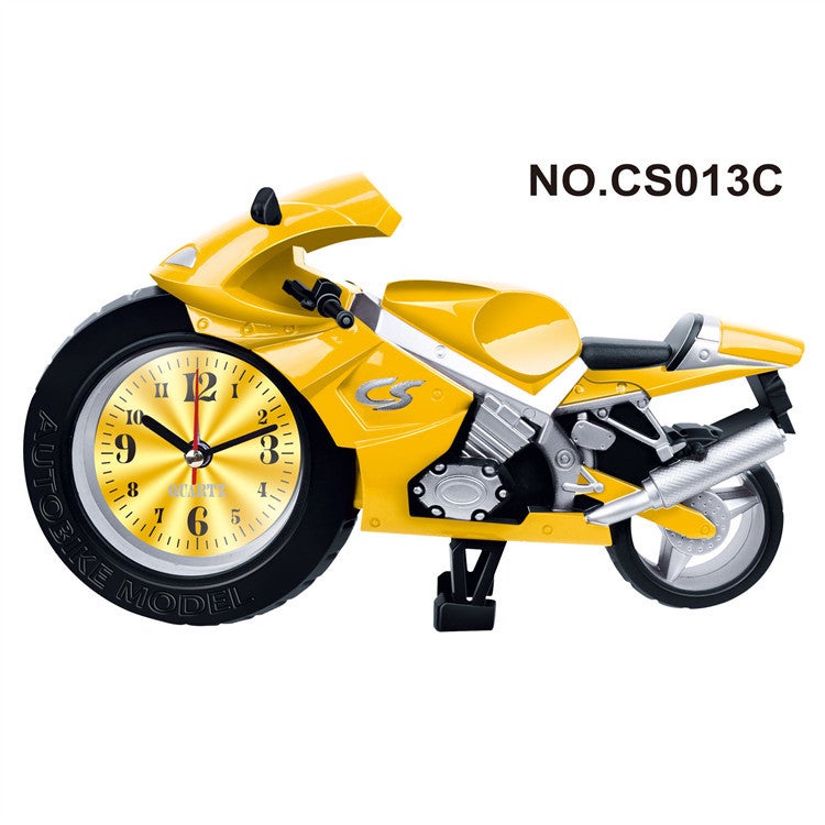 Budzik w stylu motocyklowym z kreskówek dla dzieci (żółty)