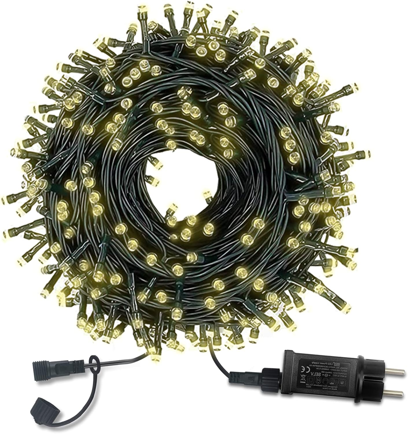 Girlanda Światełek, 30M 300LED Girlanda Światełek Zewnętrzna Wodoodporna, 8 Trybów Girlandy Światełek Led na zewnątrz i do Wewnątrz (Ciepła Biel)