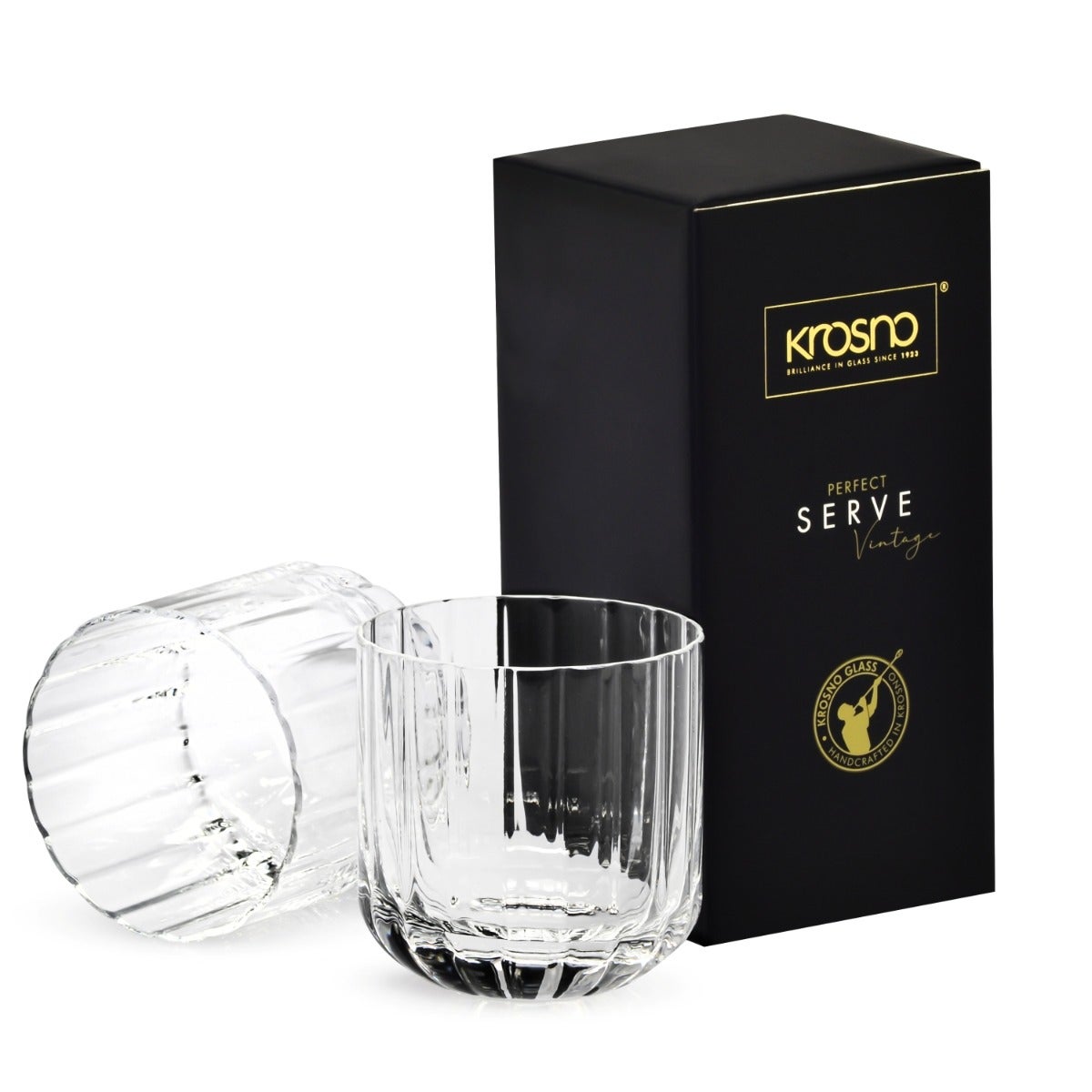 Szklanki Do Whisky Perfect Serve Vintage Ryflowane KROSNO 300 ml 2 szt.