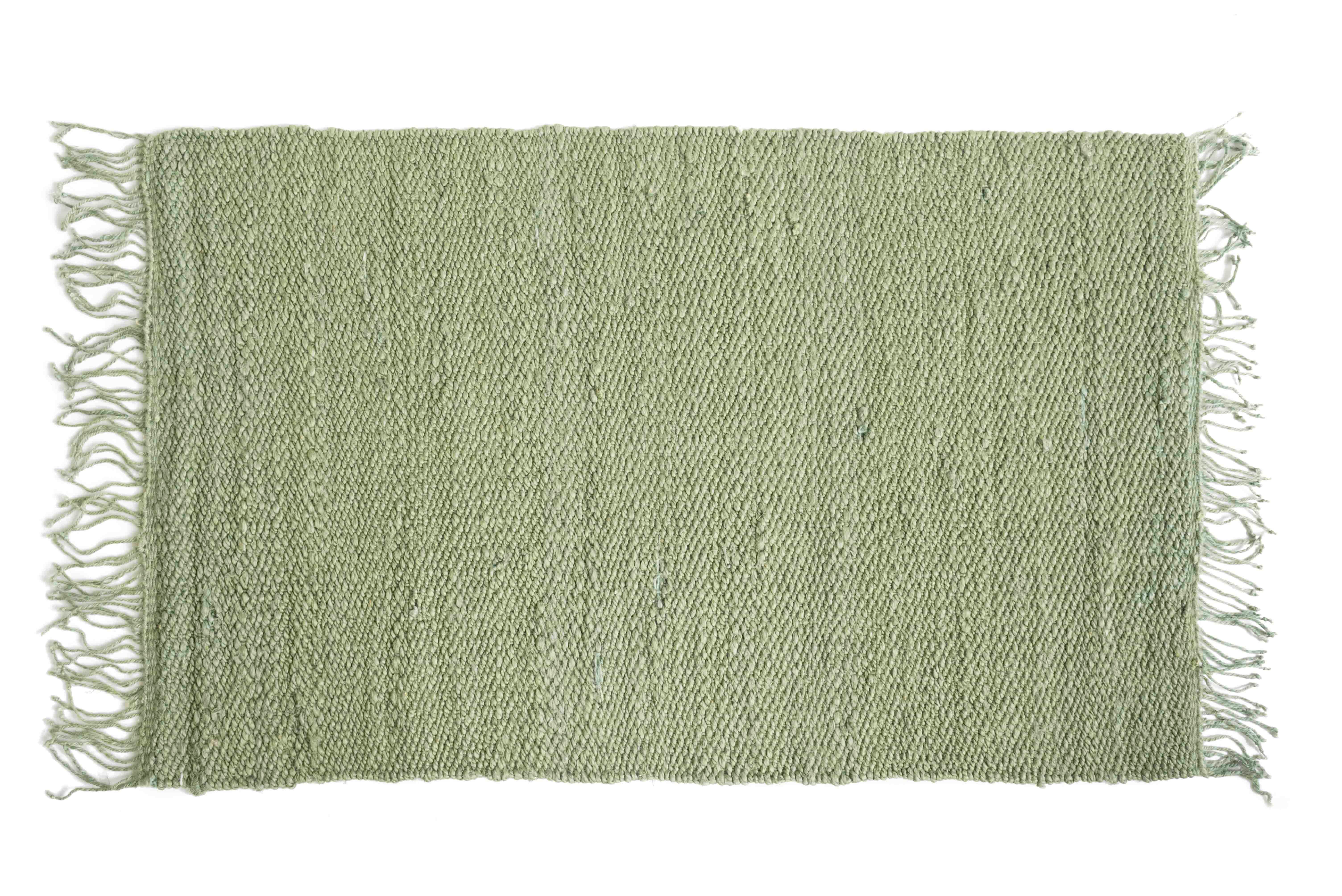 Zielony dywan z juty Vintage Green 80x120 cm ręcznie wykonany płaski splot
