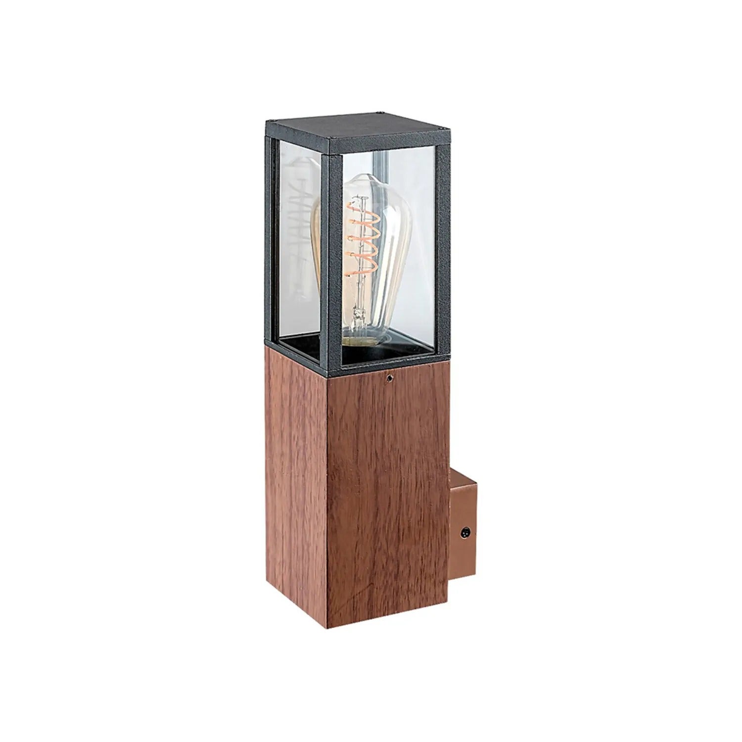 Kinkiet zewnętrzny Wales dąb-przezroczysty 1xE27x60W wym:31x9x12cm IP44 Rabalux