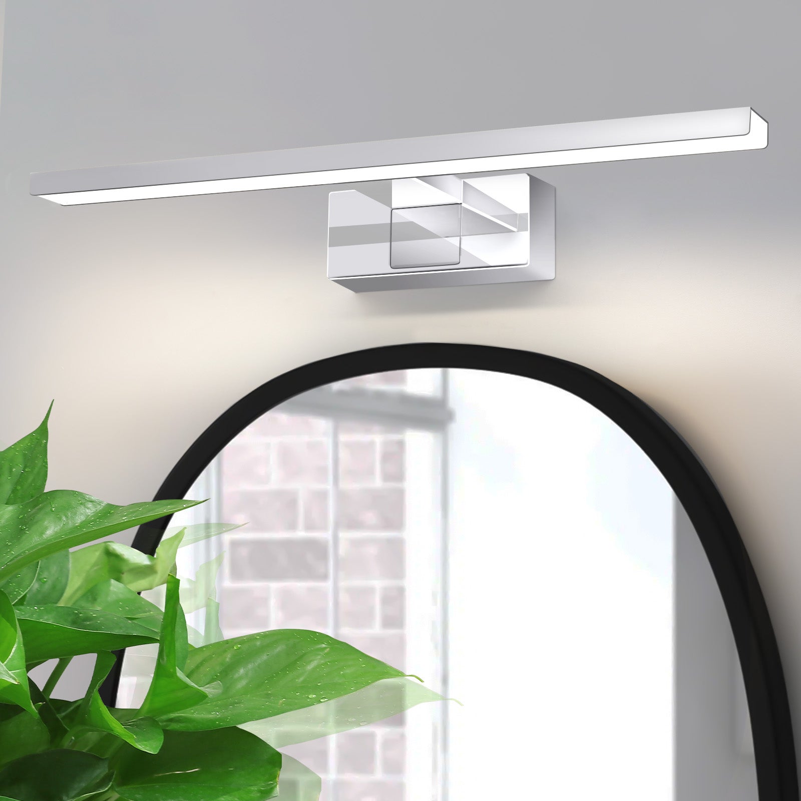 HAWUE Lampa łazienkowa LED, lampa lustrzana - chromowana lampa łazienkowa